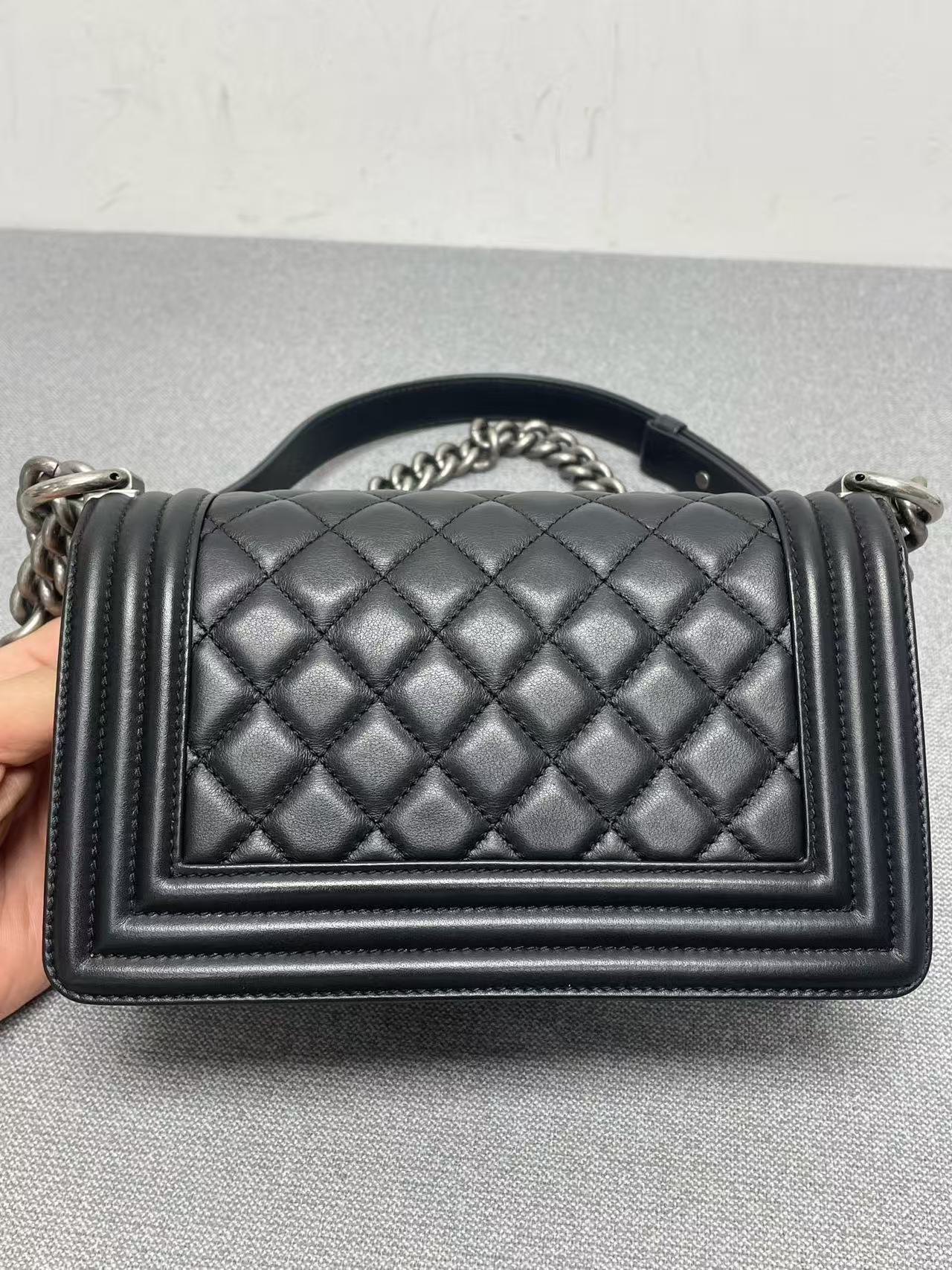 Chanel - Boy Bag - Lambskin leather - Black with Silver-Tone Hardware - (Small)