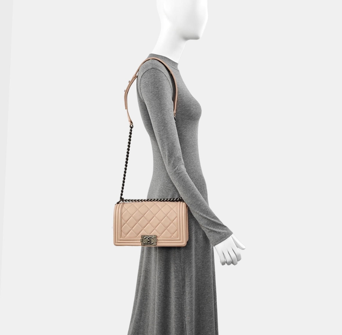 Chanel - Boy Bag - Leather - Beige - (mini)