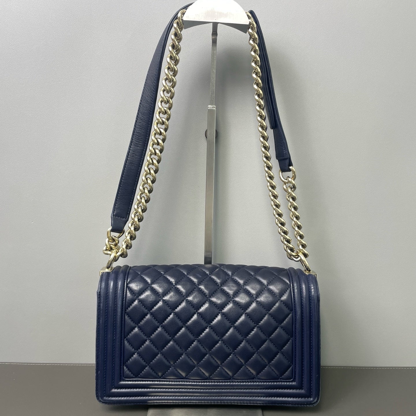 Chanel - Boy Bag - Leather - Blue - (Medium)