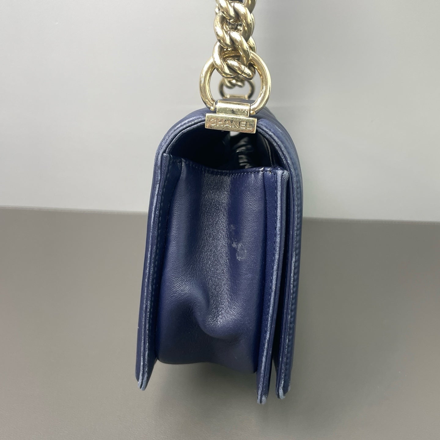 Chanel - Boy Bag - Leather - Blue - (Medium)
