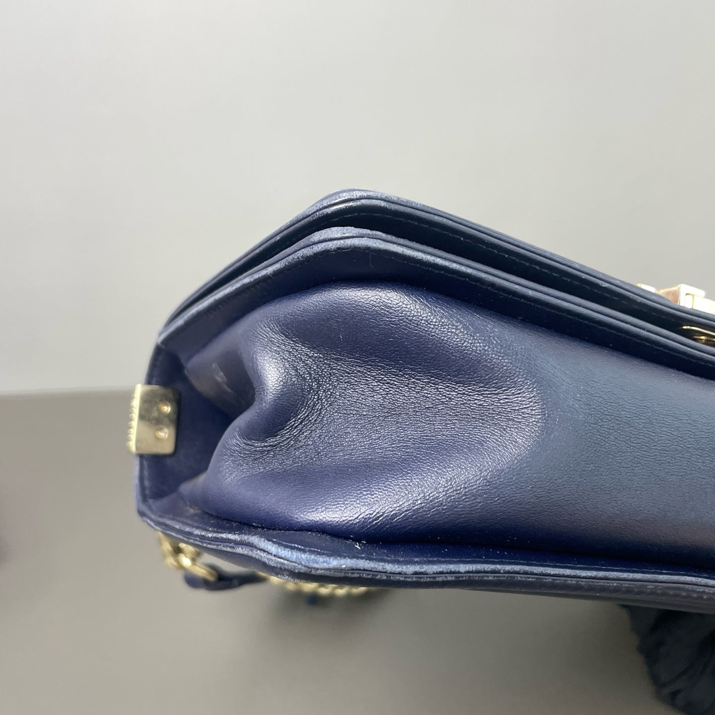 Chanel - Boy Bag - Leather - Blue - (Medium)