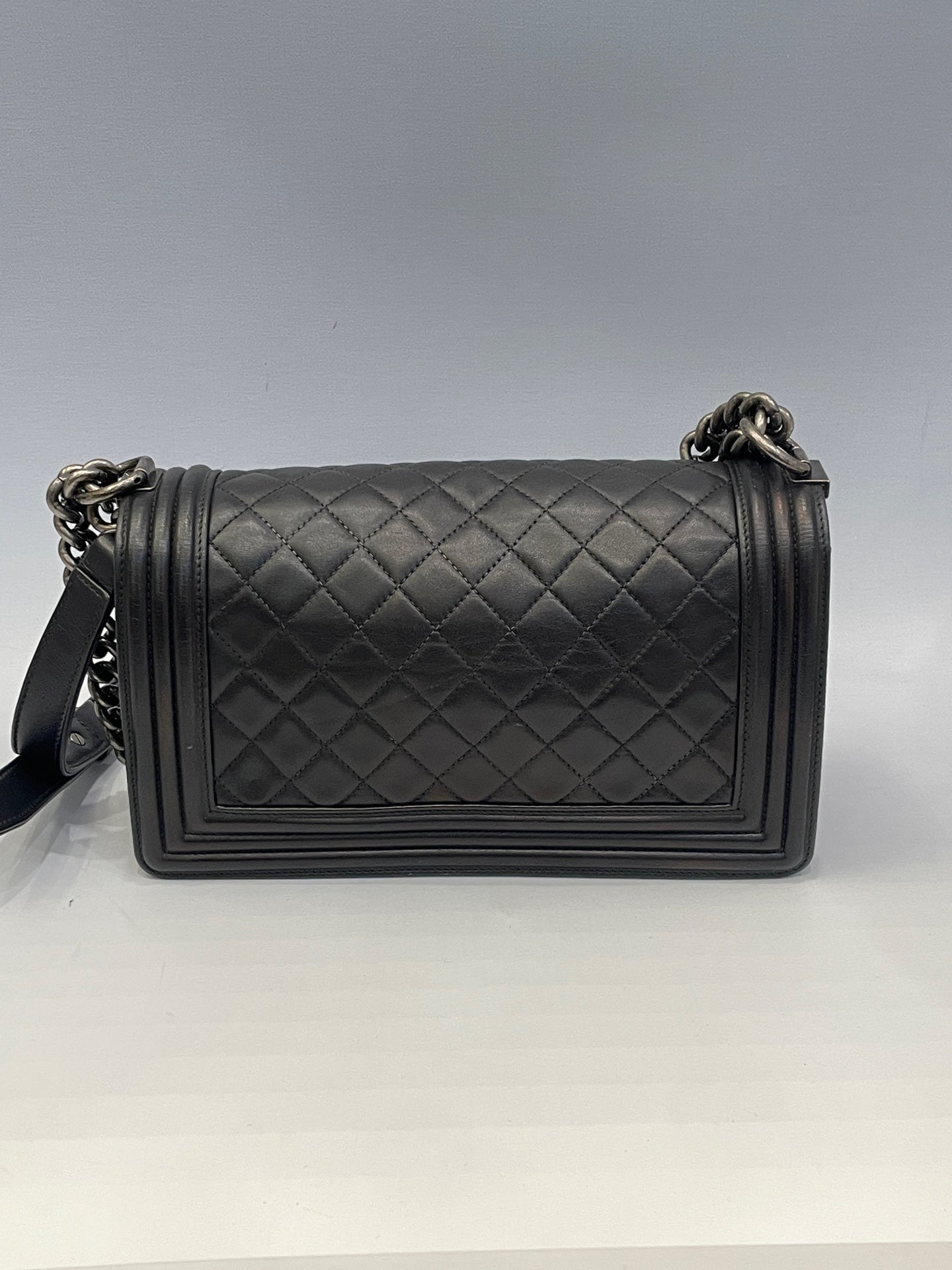 Chanel - Boy Bag - Leather - Grey - (medium)