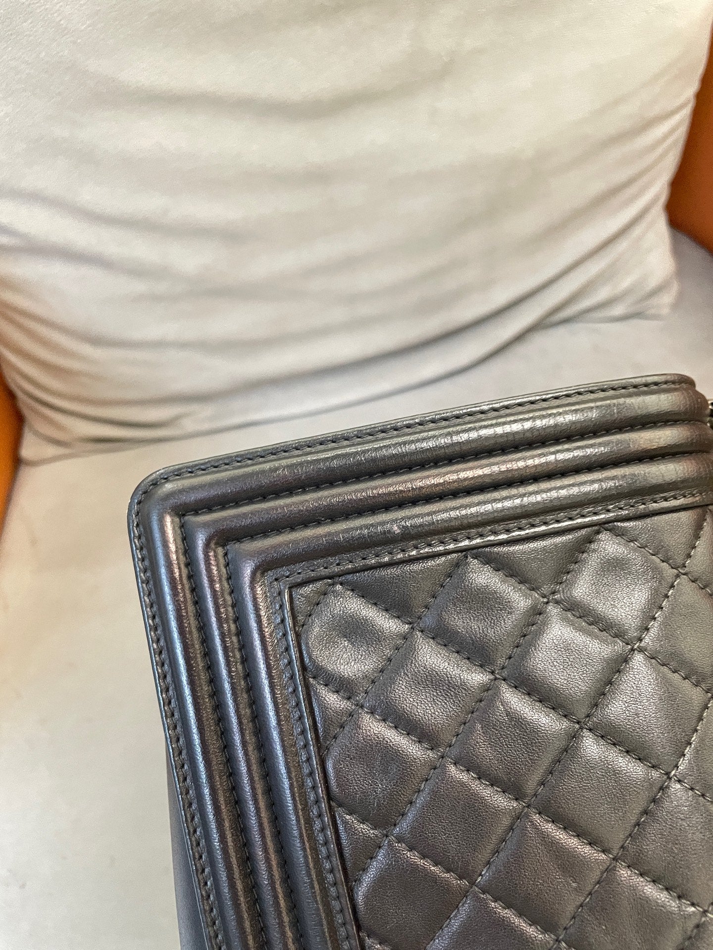 Chanel - Boy Bag - Leather - Grey - (medium)