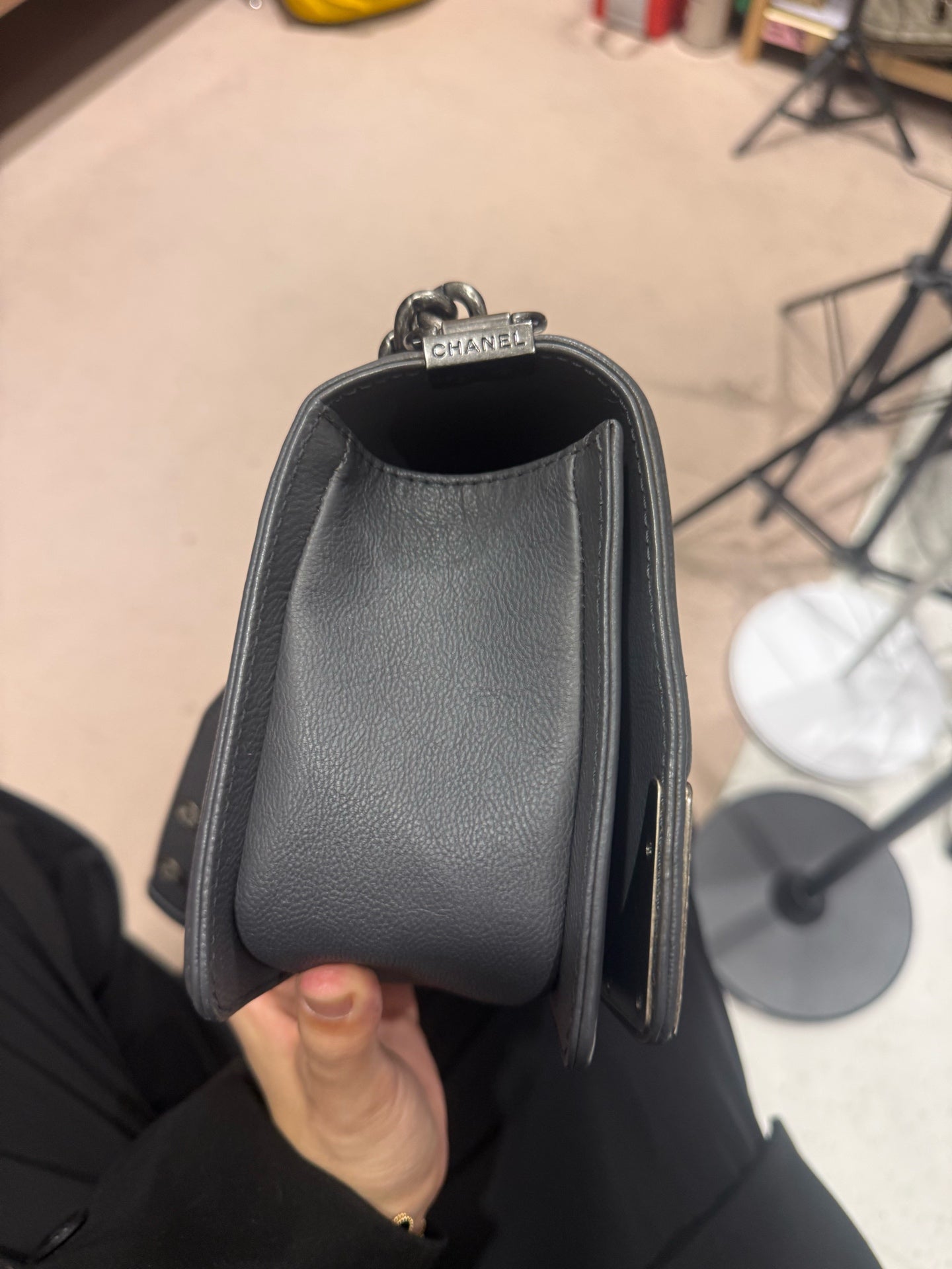 Chanel - Boy Bag - Leather - Grey - (medium)