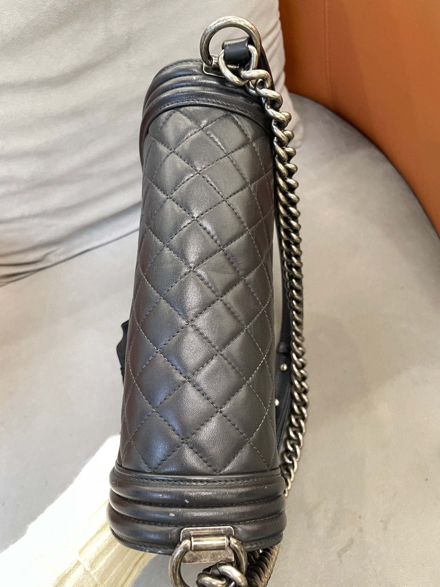 Chanel - Boy Bag - Leather - Grey - (medium)