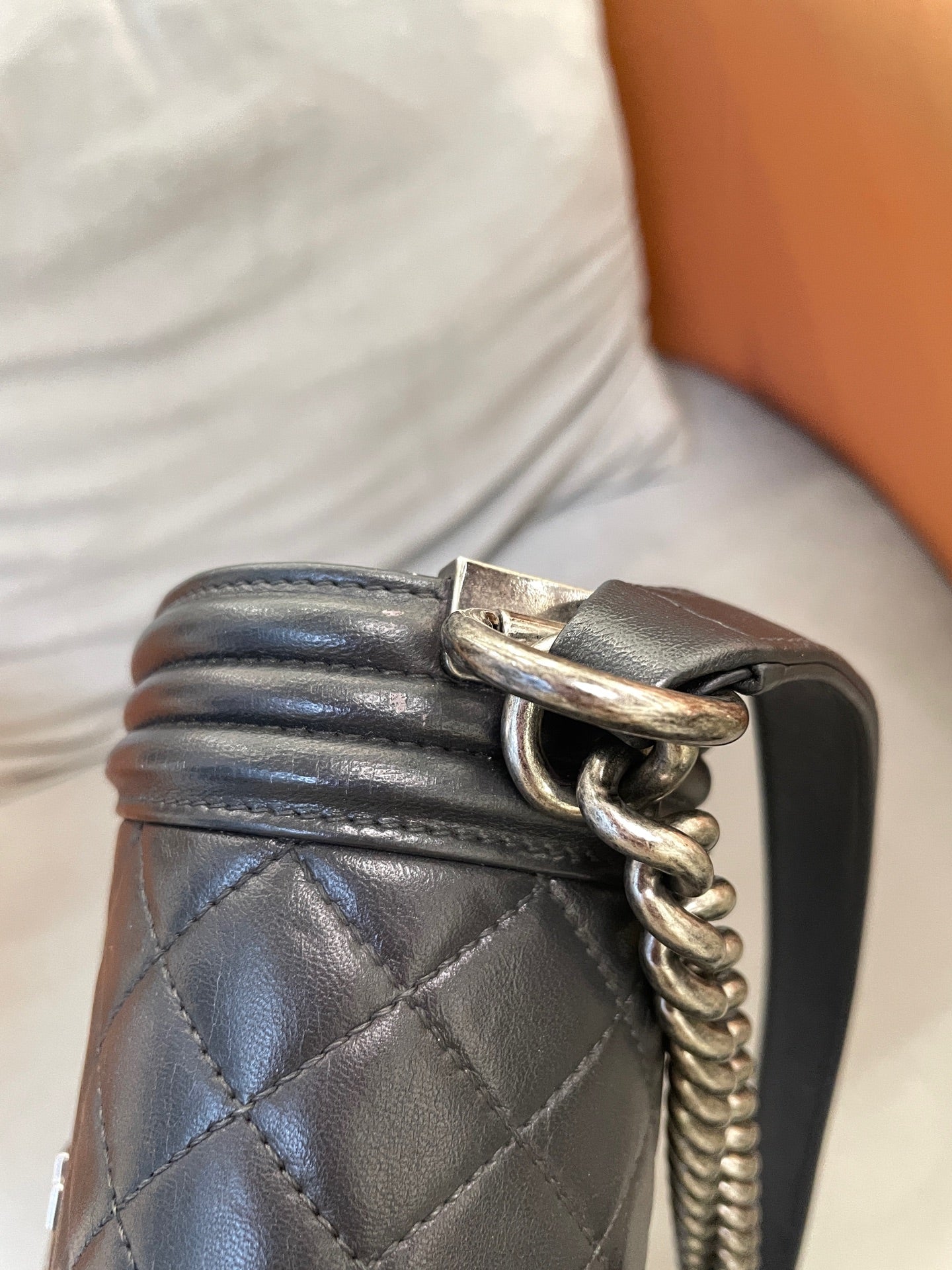 Chanel - Boy Bag - Leather - Grey - (medium)