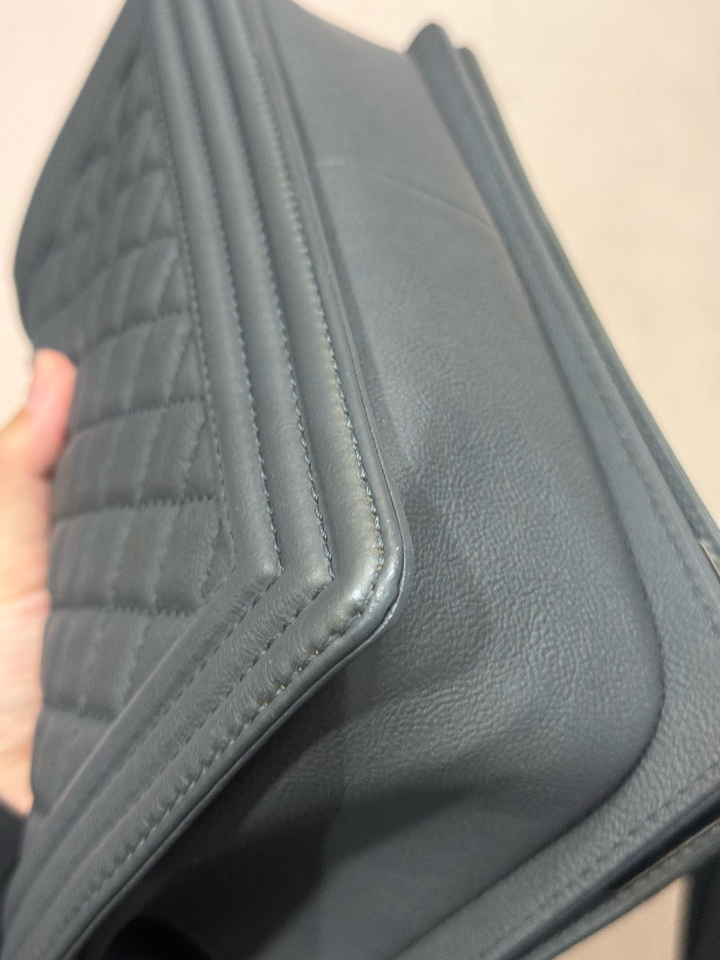 Chanel - Boy Bag - Leather - Grey - (medium)