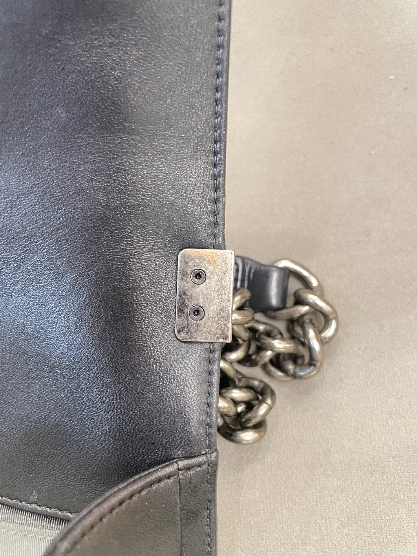 Chanel - Boy Bag - Leather - Grey - (medium)