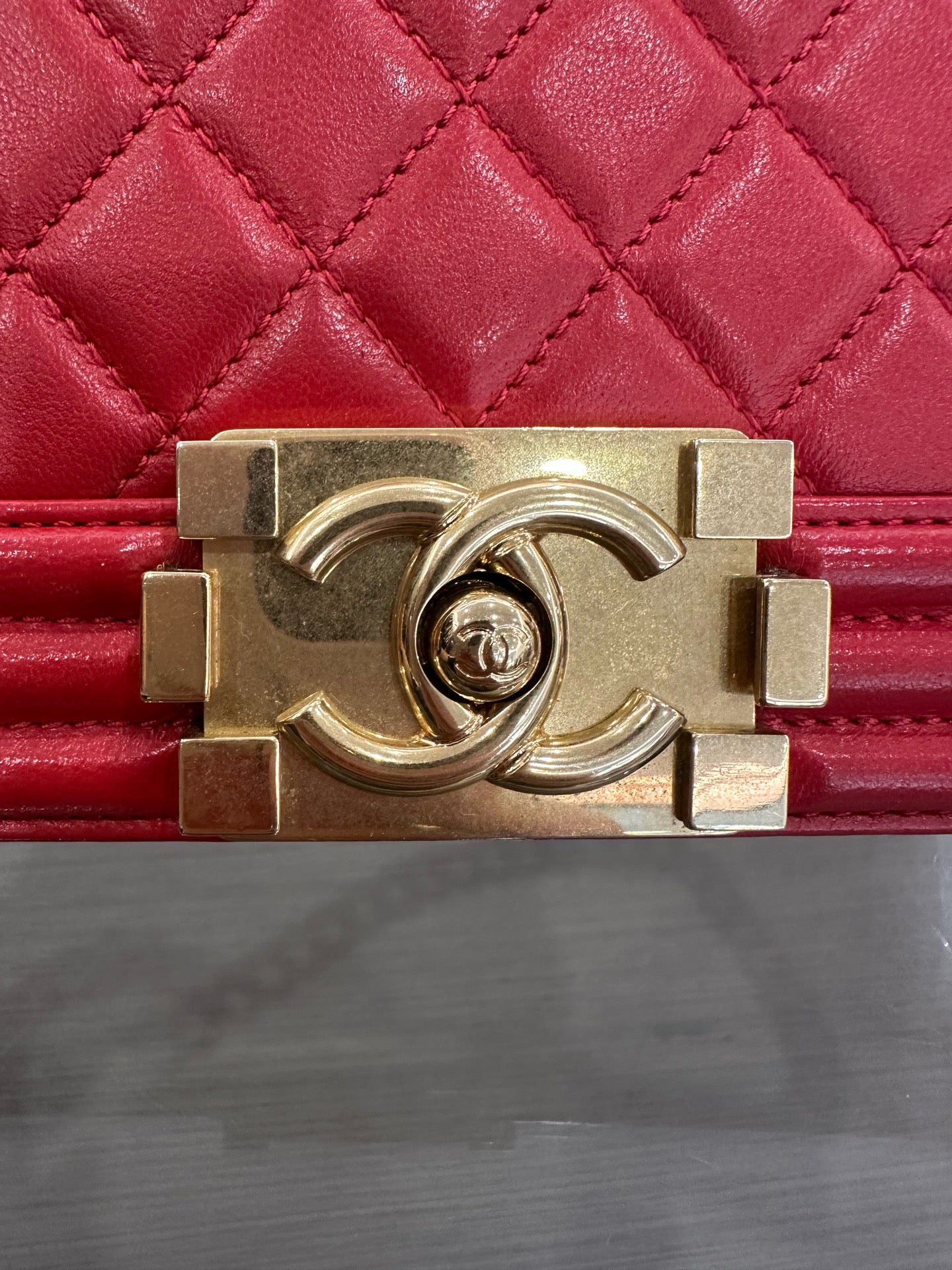 Chanel - Boy Bag - Leather - Red - (medium)