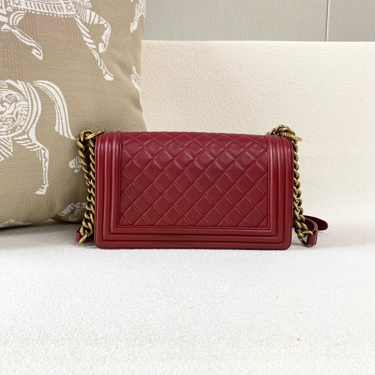 Chanel - Boy Bag - Leather - Red - (medium)