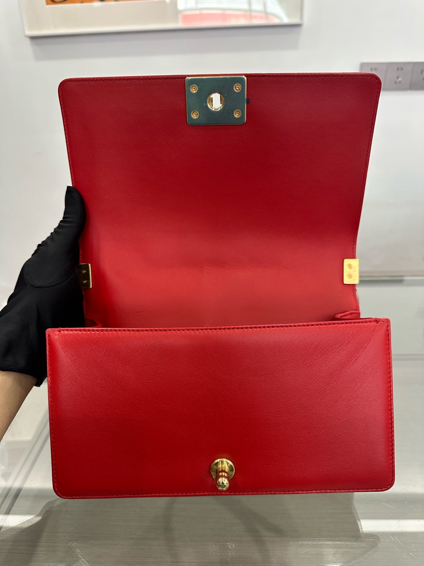 Chanel - Boy Bag - Leather - Red - (medium)