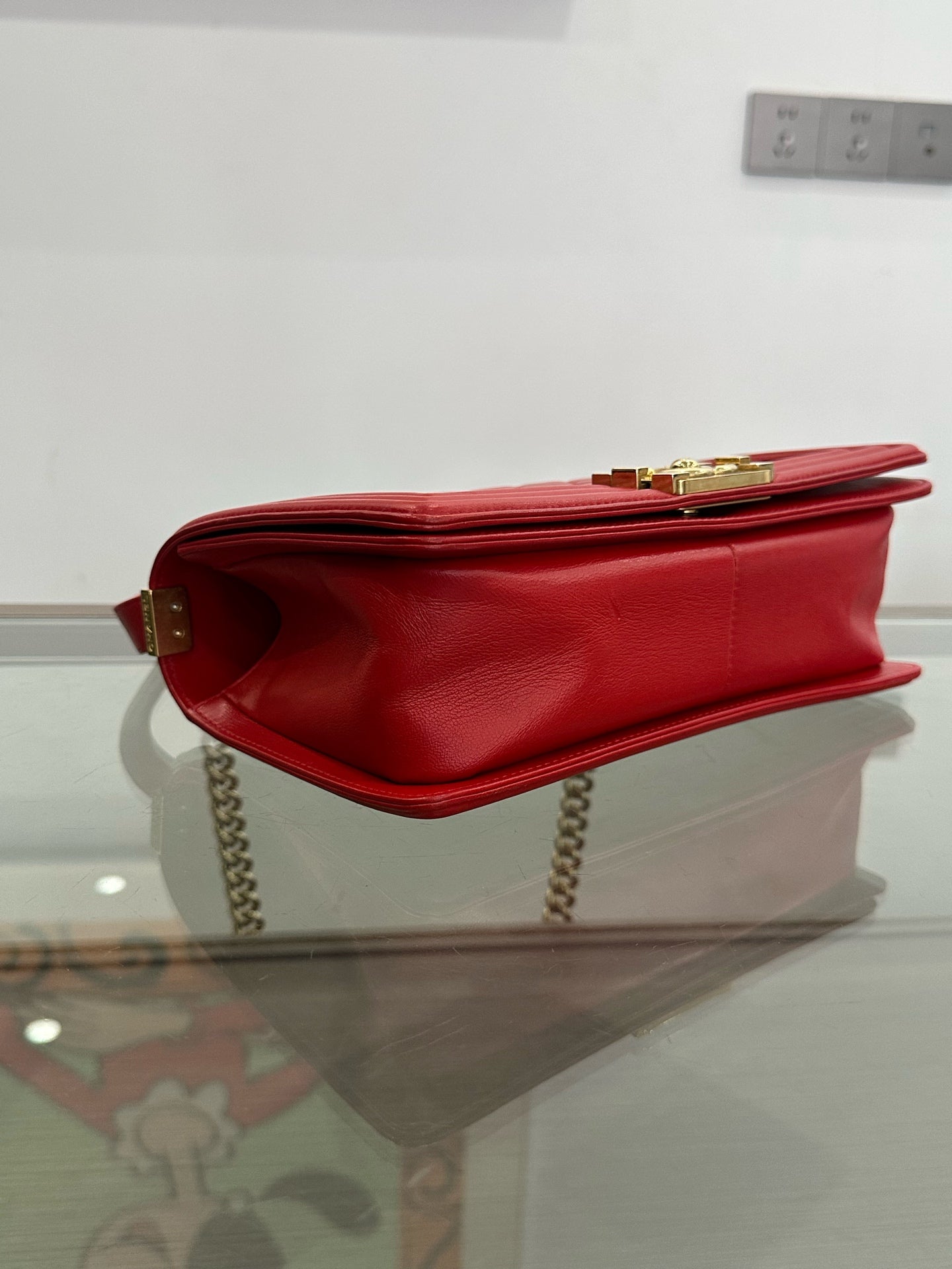 Chanel - Boy Bag - Leather - Red - (medium)