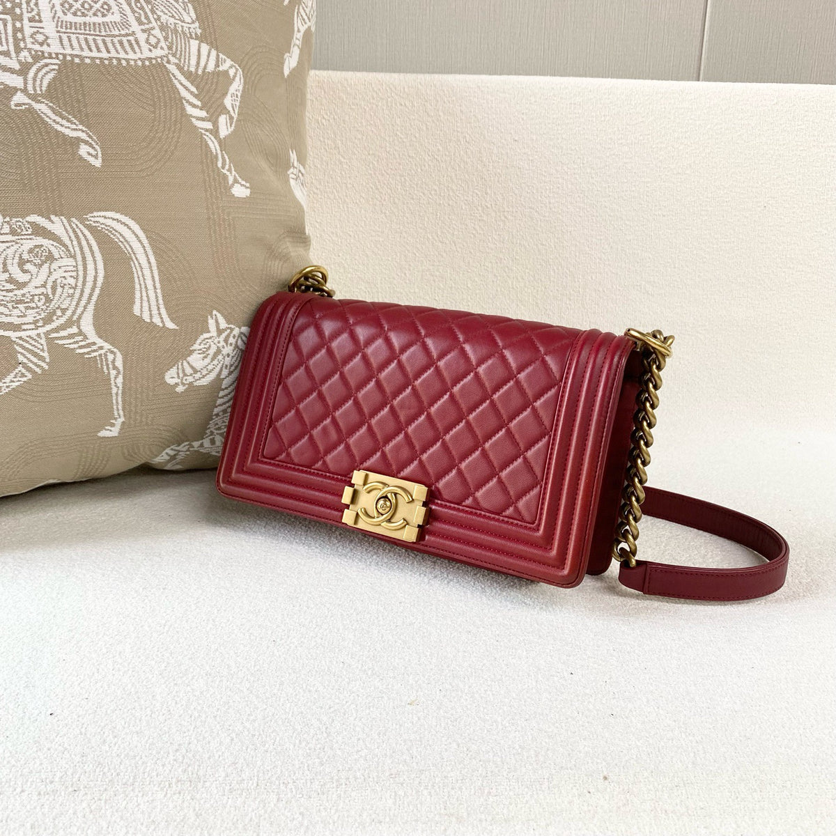 Chanel - Boy Bag - Leather - Red - (medium)