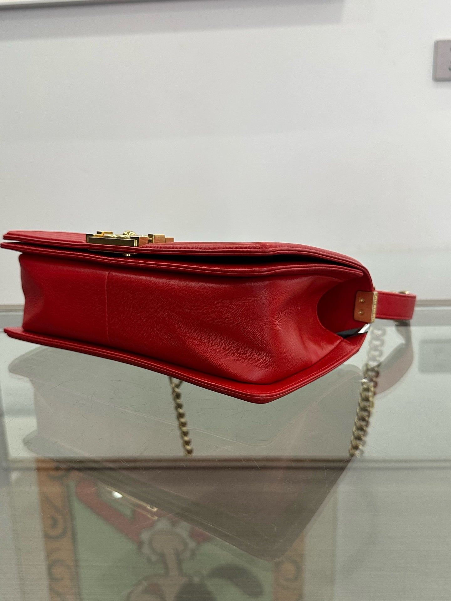 Chanel - Boy Bag - Leather - Red - (medium)
