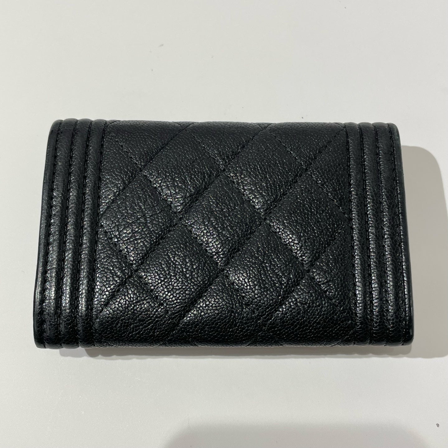 Chanel - Boy Card Holder / Coin Purse - Grained calfskin leather - Black with Gold-Tone Hardware - (Mini)