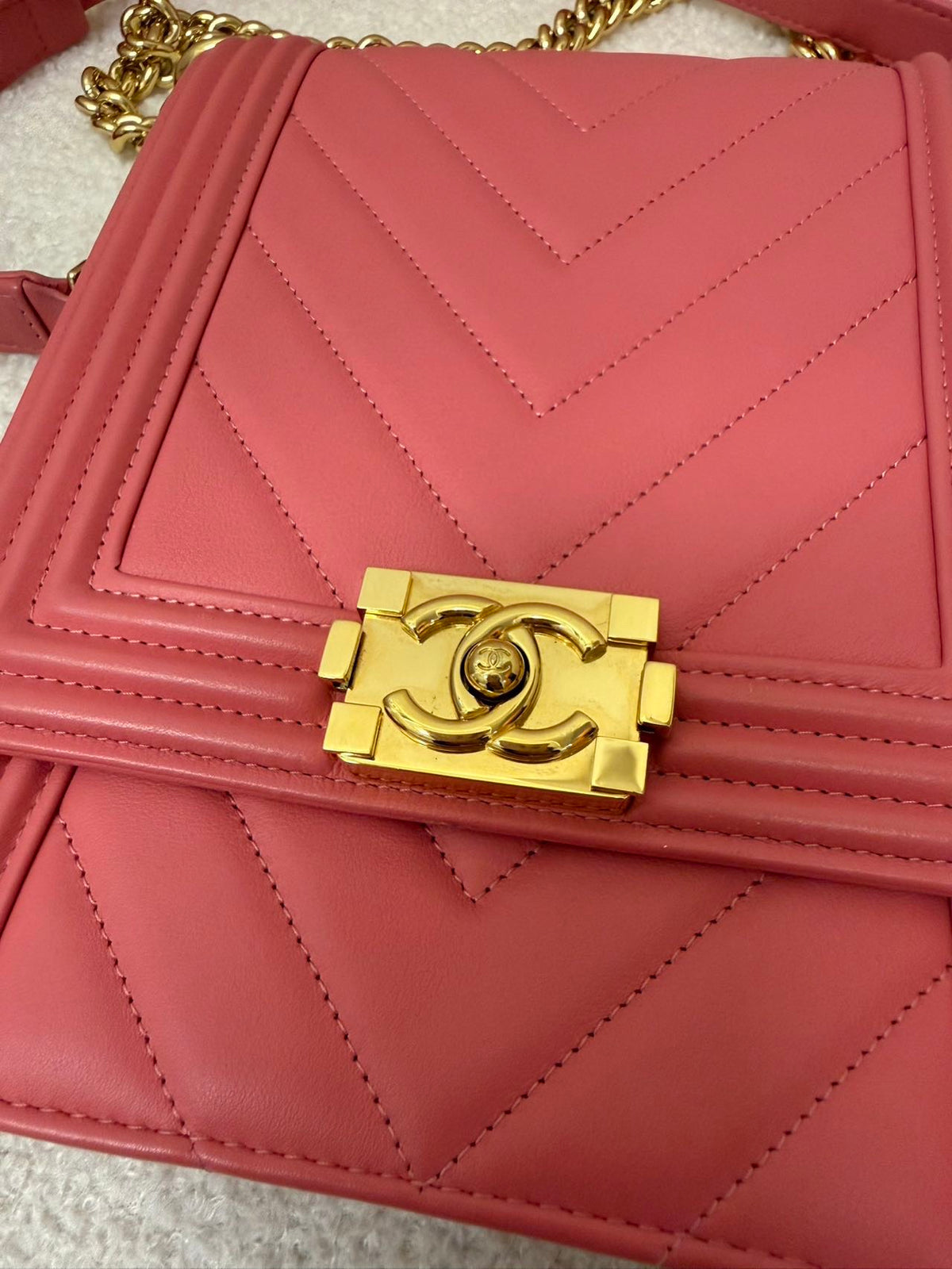 Chanel - Boy Chanel 28 - Leather - Pink - (mini)