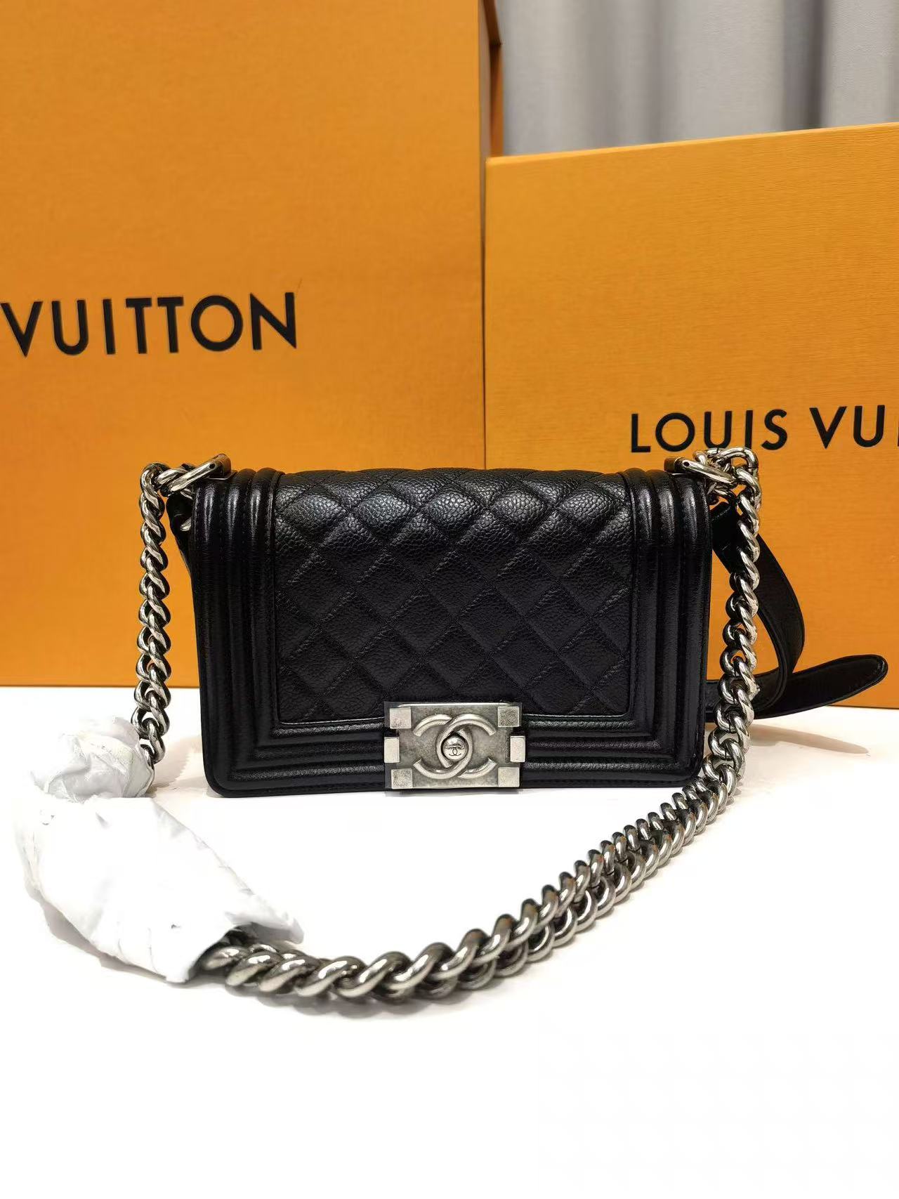 Chanel - Boy Chanel - Grained calfskin leather - Black - (Small)