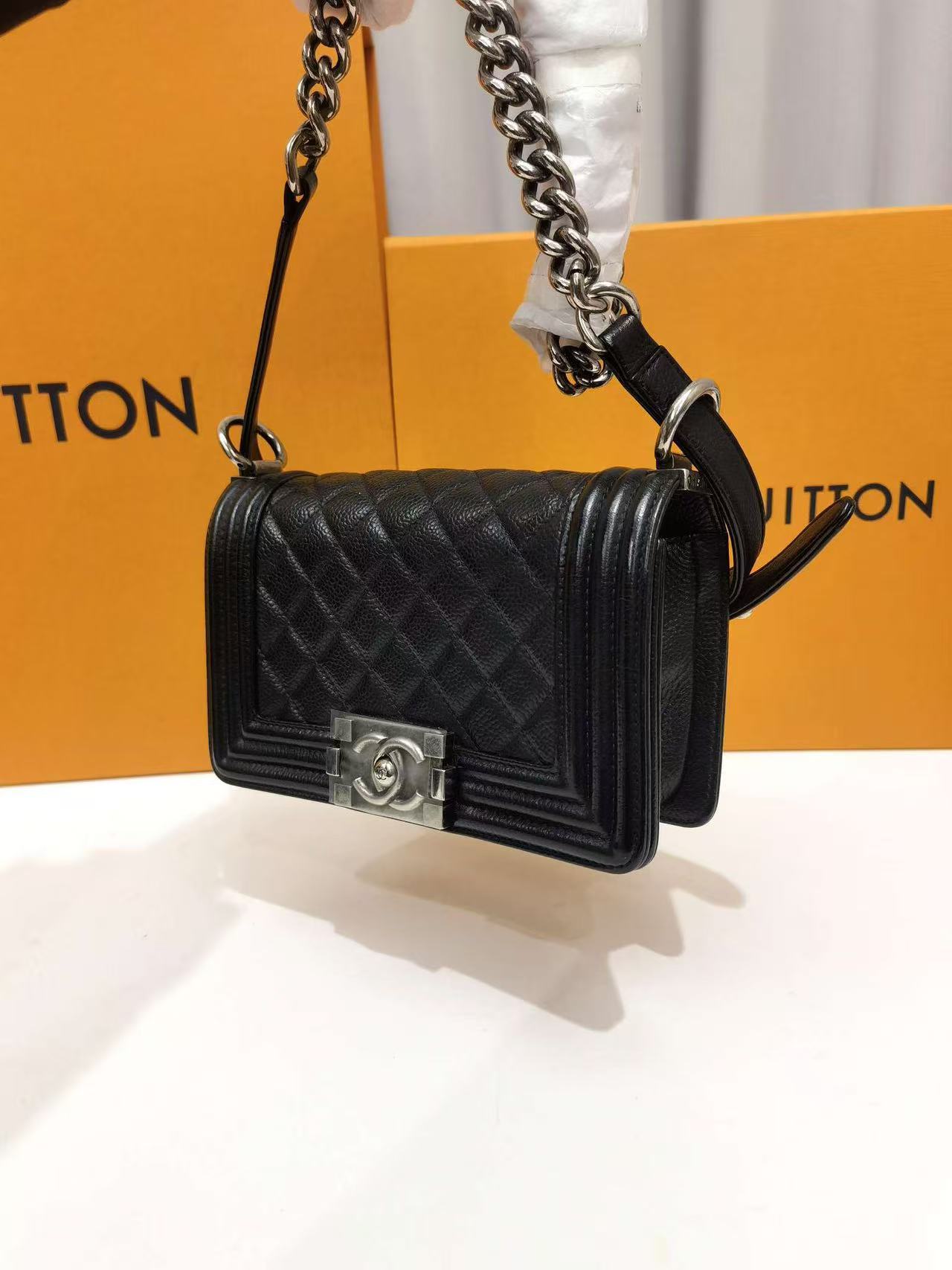 Chanel - Boy Chanel - Grained calfskin leather - Black - (Small)