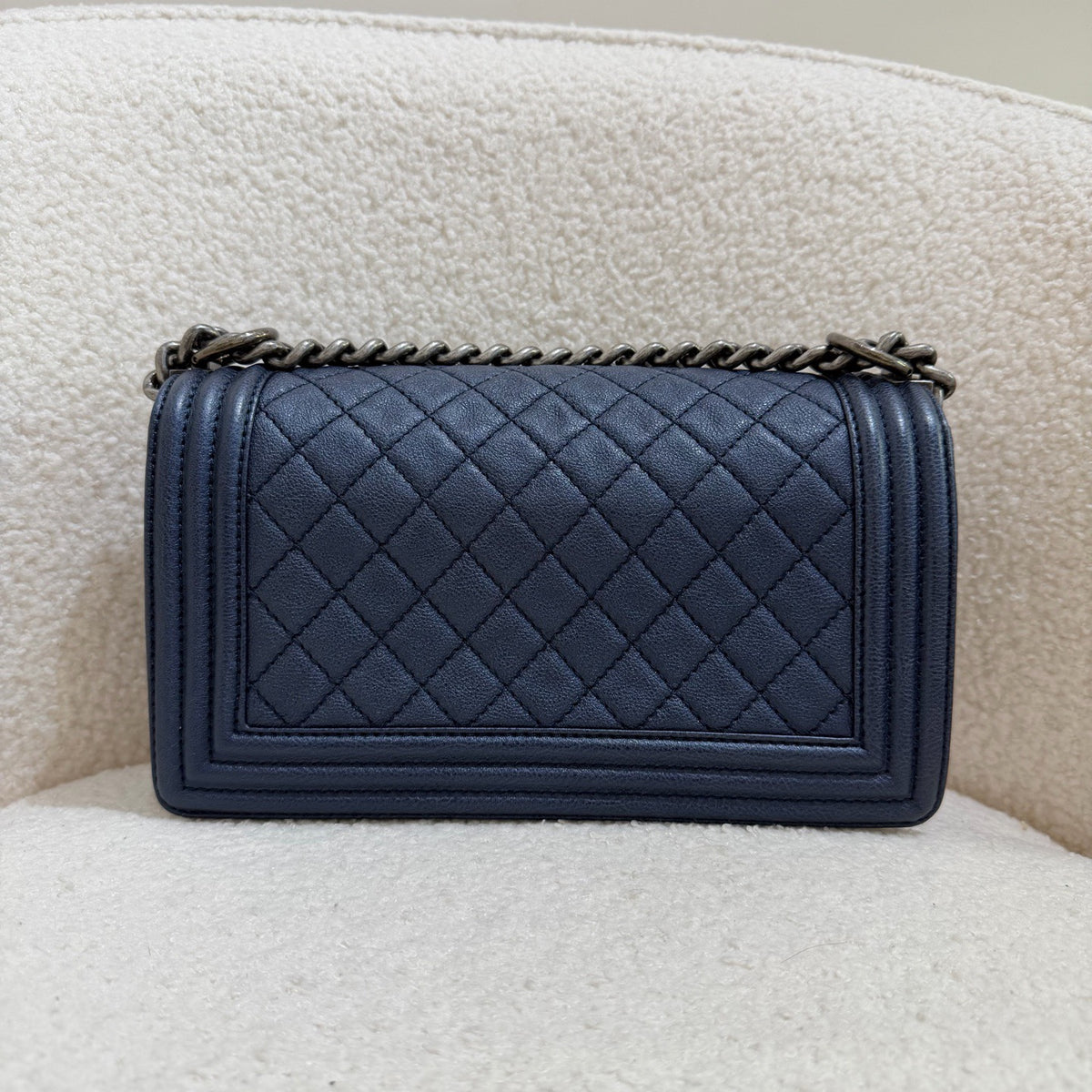 Chanel - Boy Chanel - Leather - Navy - (medium)