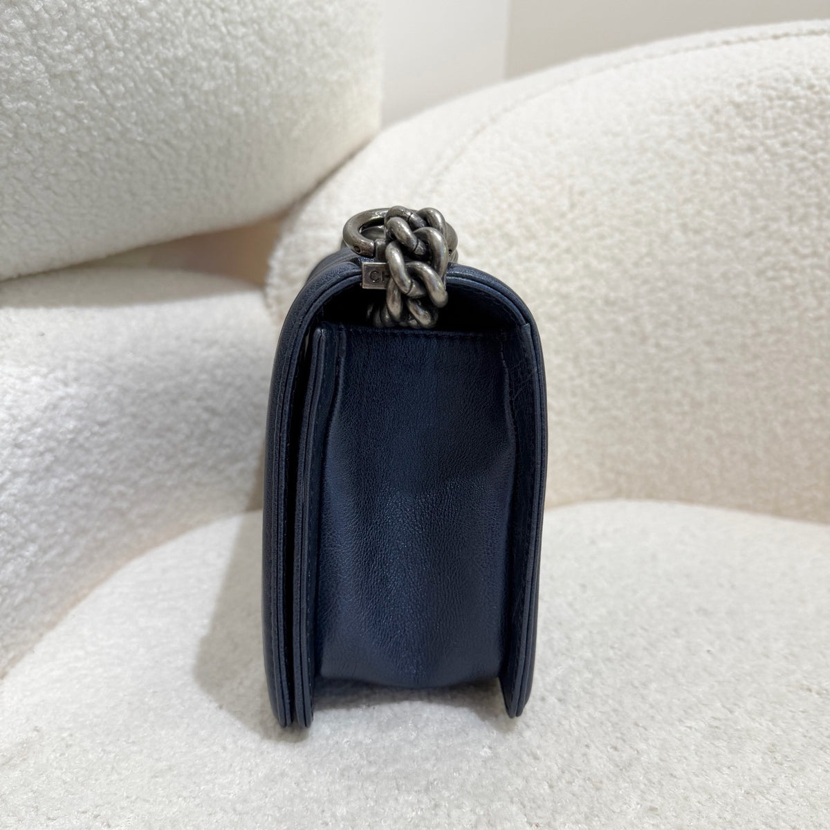 Chanel - Boy Chanel - Leather - Navy - (medium)
