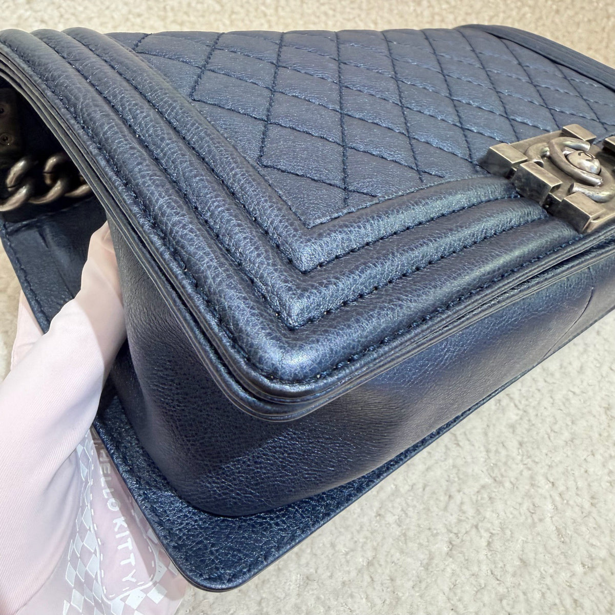 Chanel - Boy Chanel - Leather - Navy - (medium)