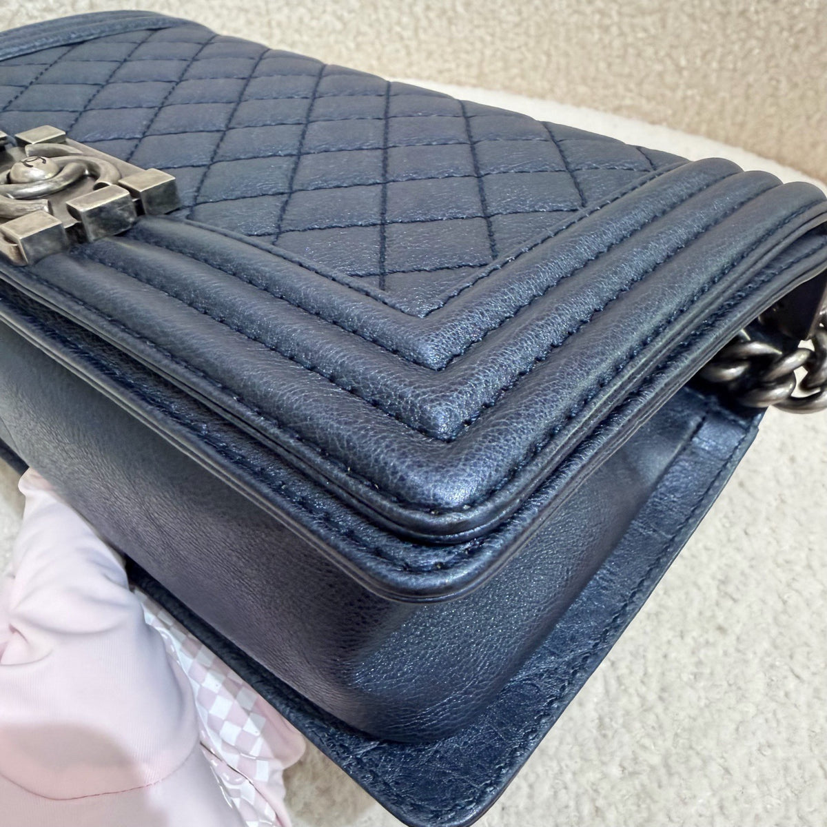 Chanel - Boy Chanel - Leather - Navy - (medium)