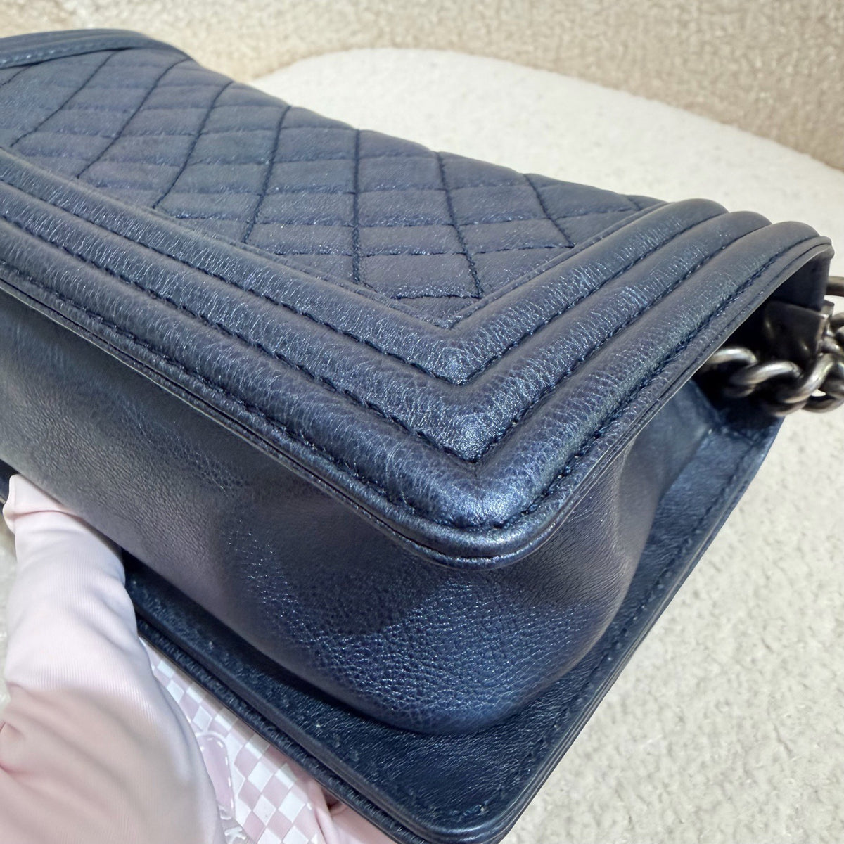 Chanel - Boy Chanel - Leather - Navy - (medium)