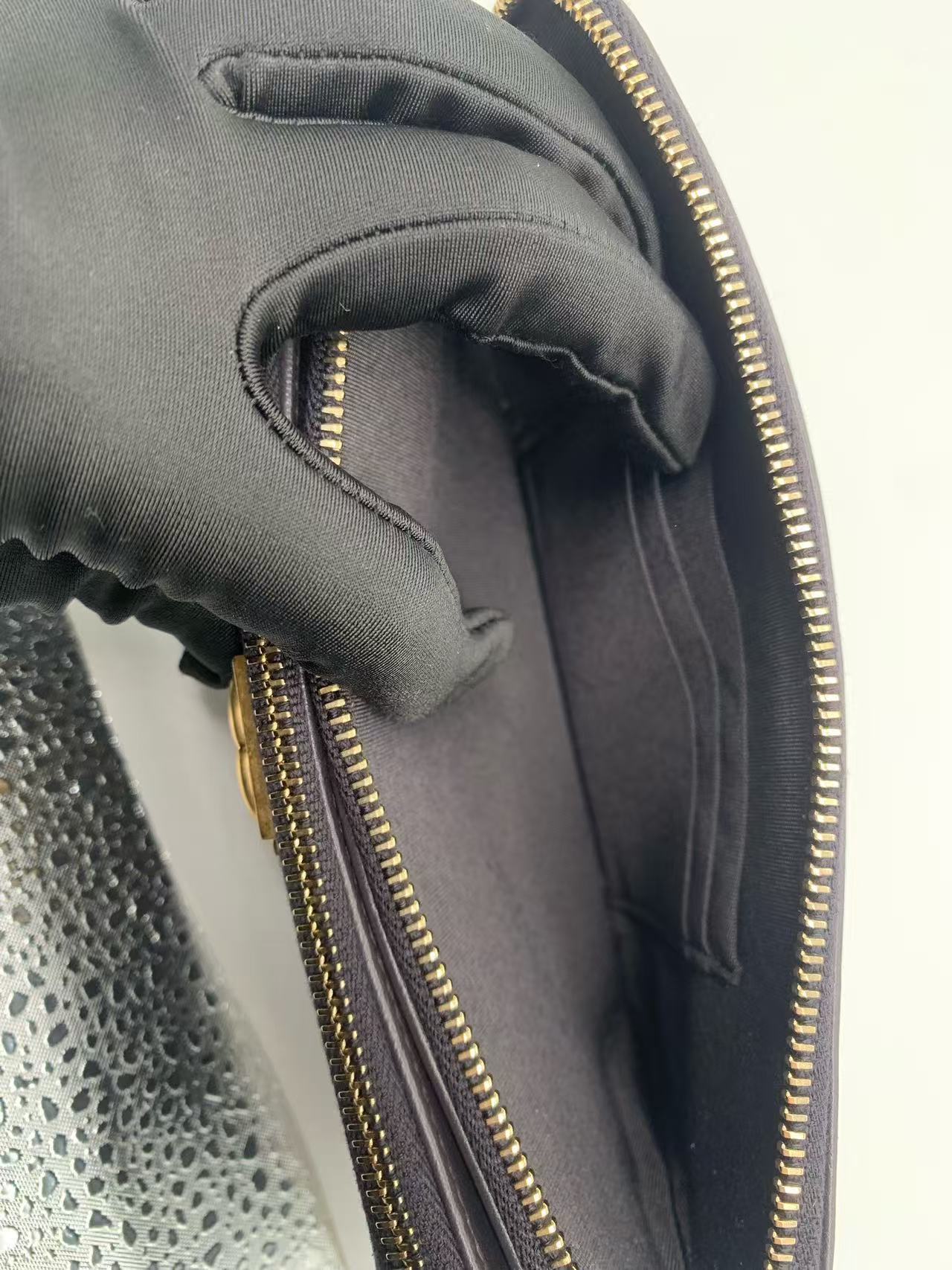 Chanel - Boy Chanel Mini Wallet On Chain (WOC) - Lambskin leather - Dark grey - (mini)