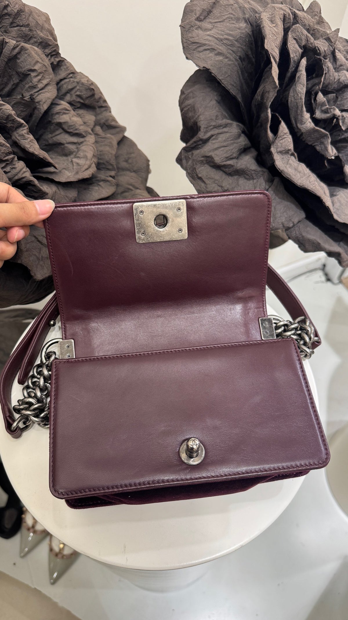 Chanel - Boy Chanel Small - Cloth - Burgundy - (small)