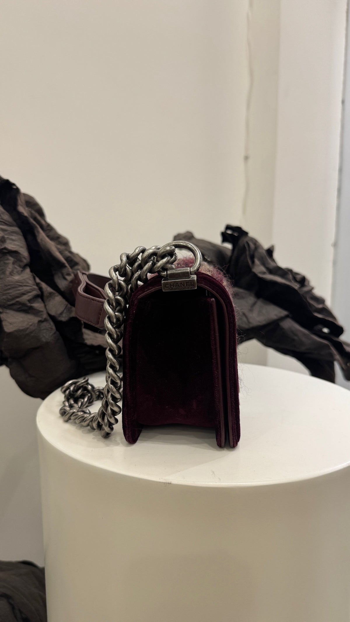 Chanel - Boy Chanel Small - Cloth - Burgundy - (small)