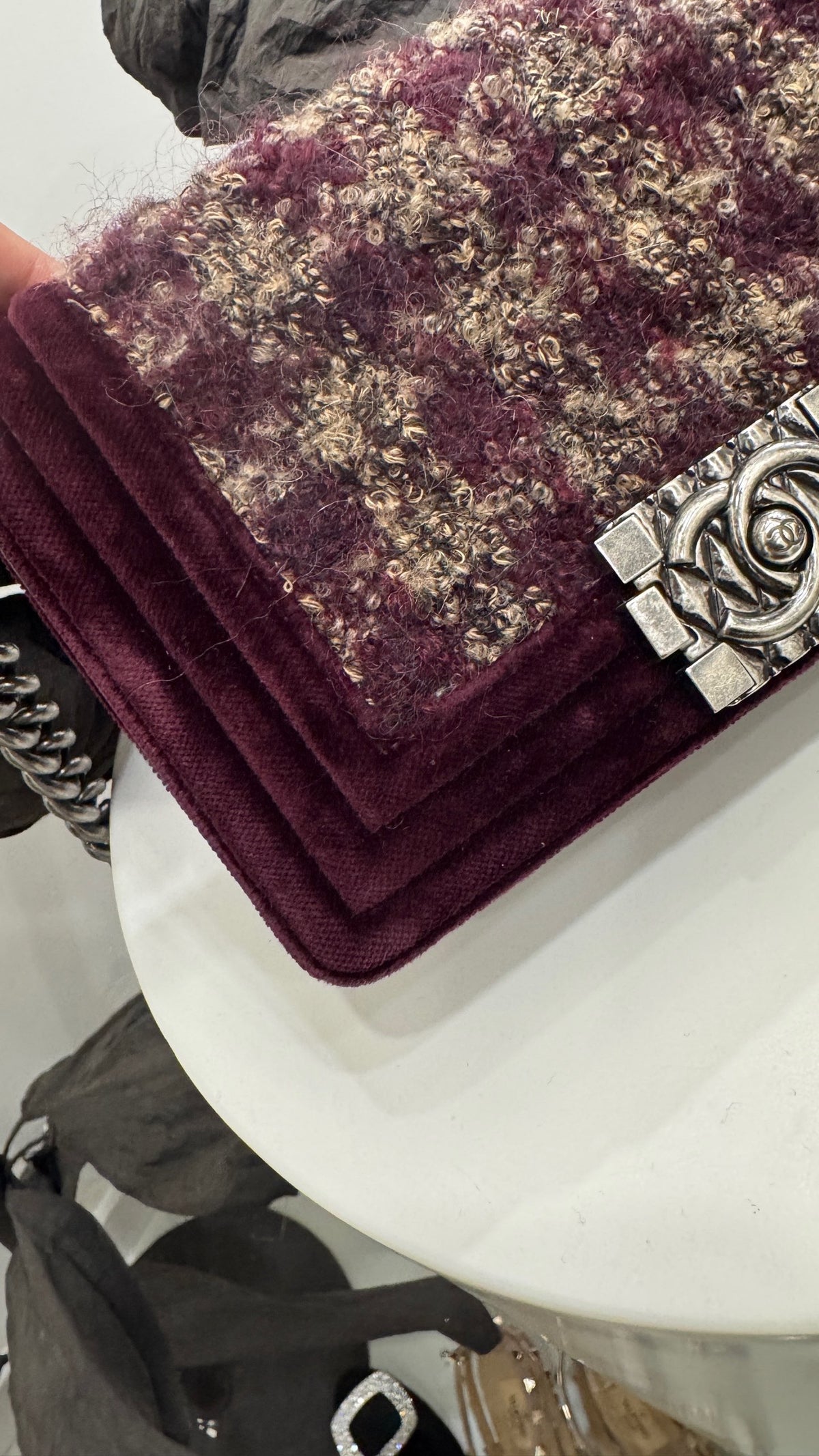 Chanel - Boy Chanel Small - Cloth - Burgundy - (small)