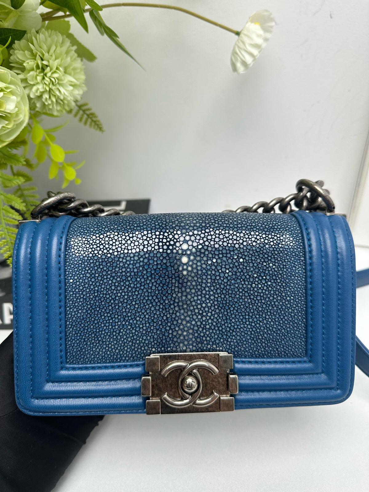 Chanel - Boy Chanel Small - Exotic leathers - Stingray - Blue - (small)