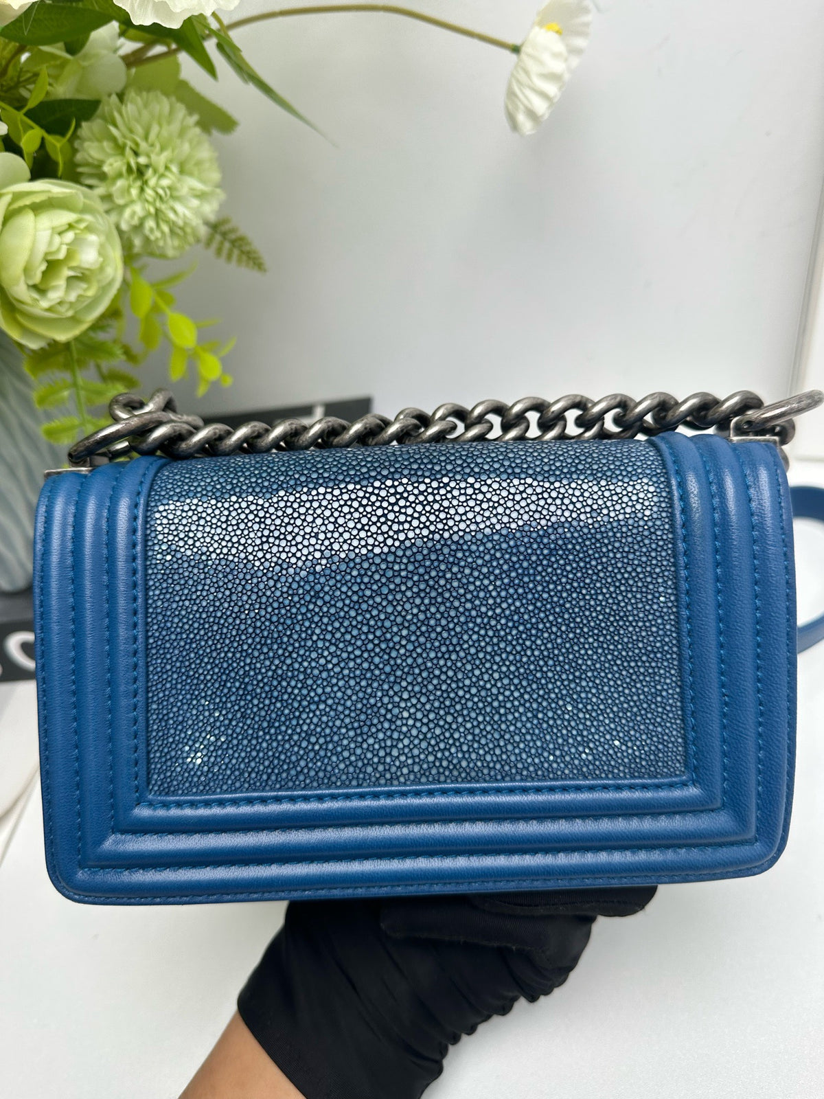 Chanel - Boy Chanel Small - Exotic leathers - Stingray - Blue - (small)