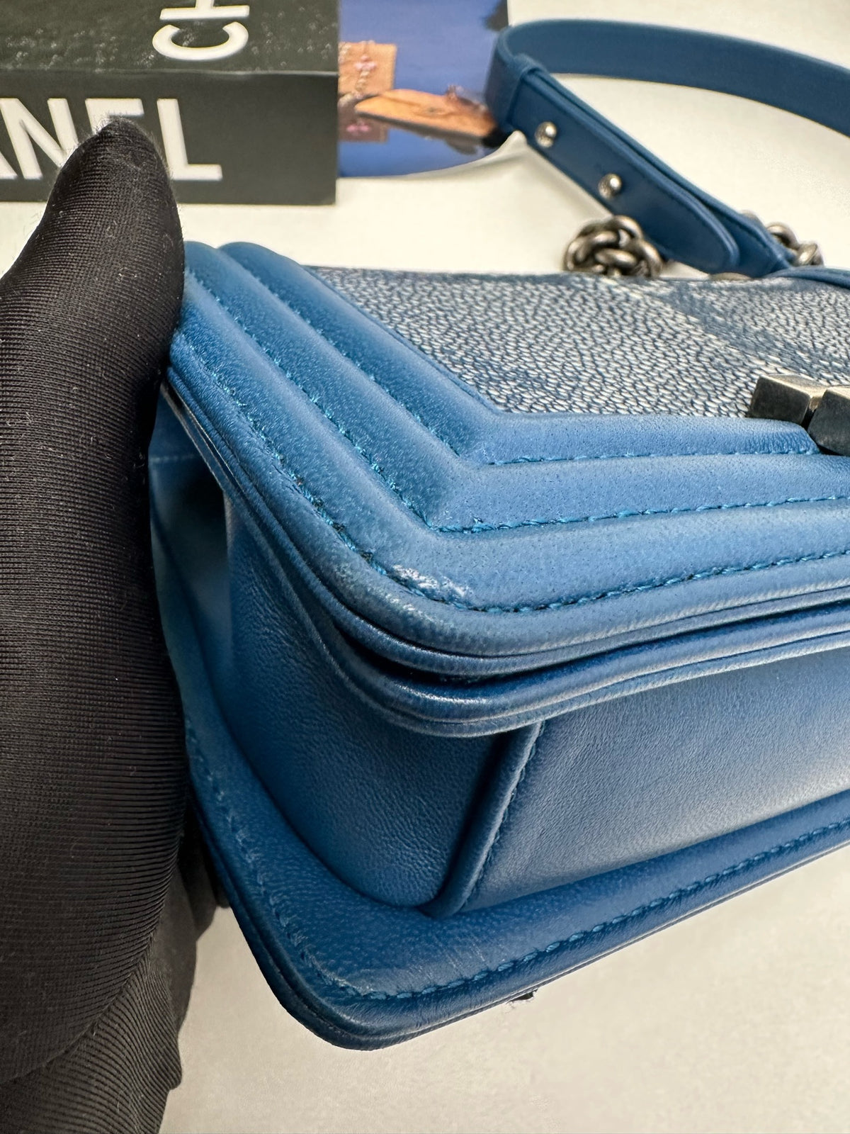 Chanel - Boy Chanel Small - Exotic leathers - Stingray - Blue - (small)