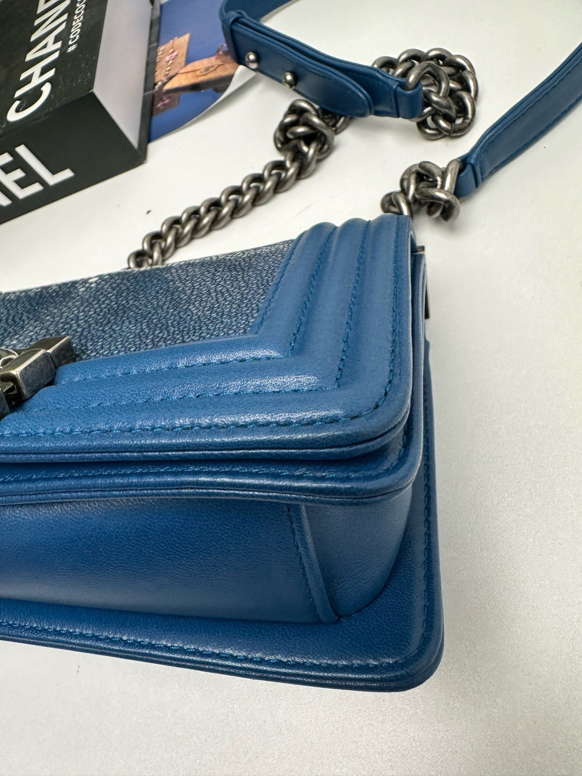 Chanel - Boy Chanel Small - Exotic leathers - Stingray - Blue - (small)