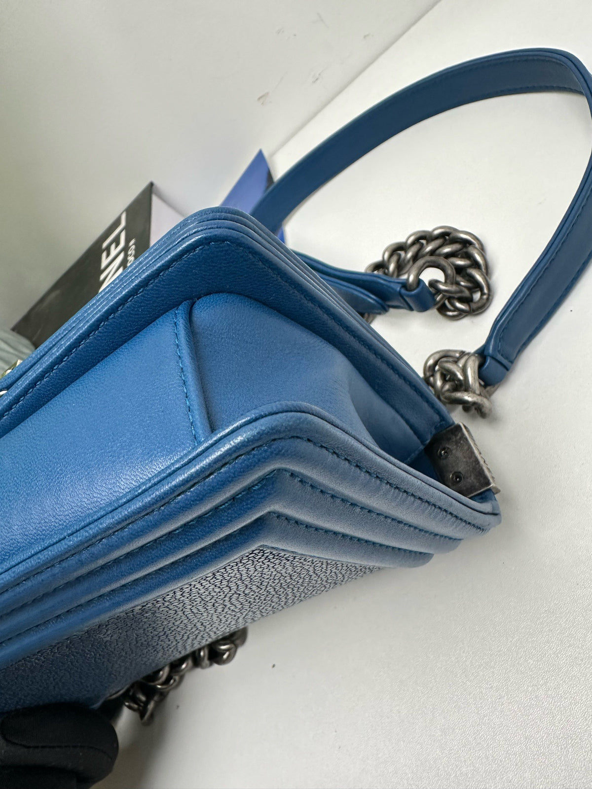 Chanel - Boy Chanel Small - Exotic leathers - Stingray - Blue - (small)