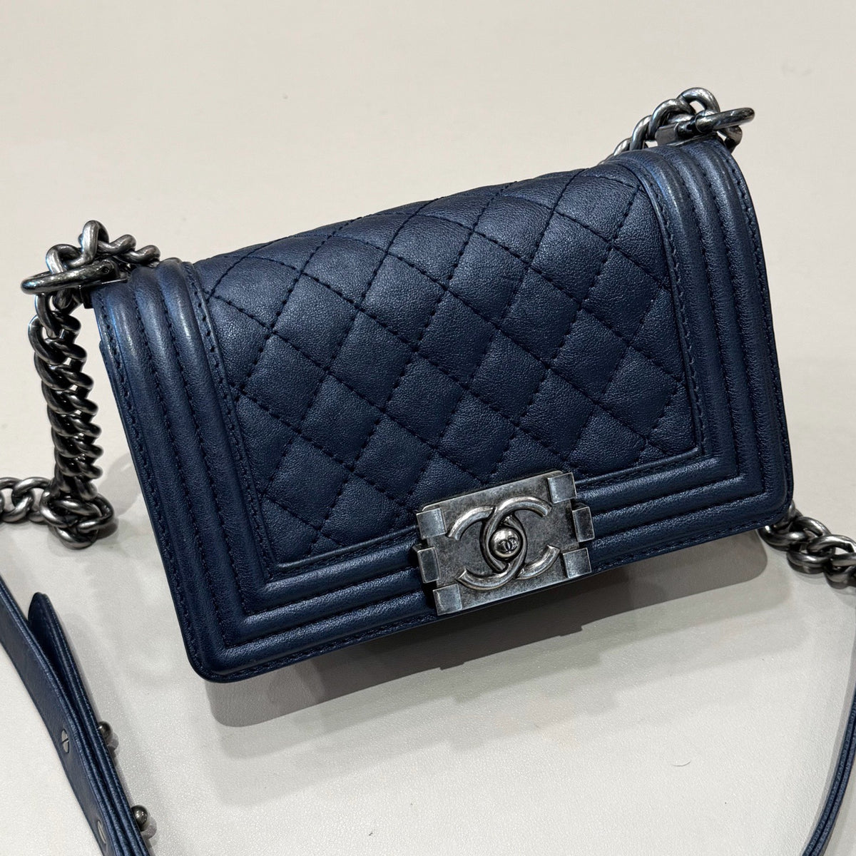 Chanel - Boy Chanel Small - Leather - Blue - (Small)