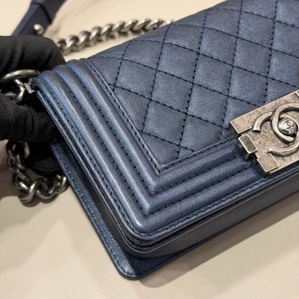 Chanel - Boy Chanel Small - Leather - Blue - (Small)