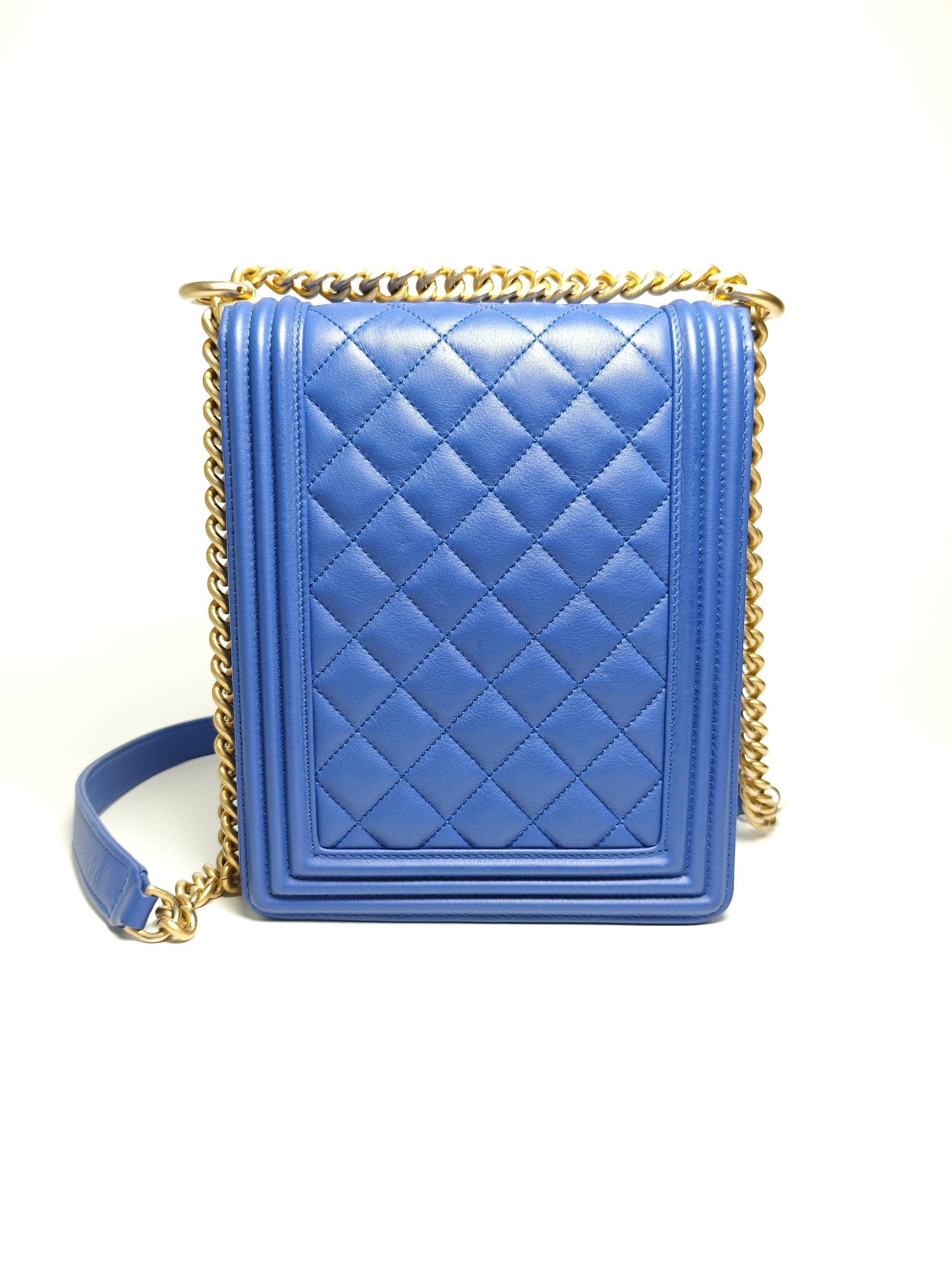 Chanel - Boy Chanel Vertical Phone Bag - Calfskin - Blue - (mini)