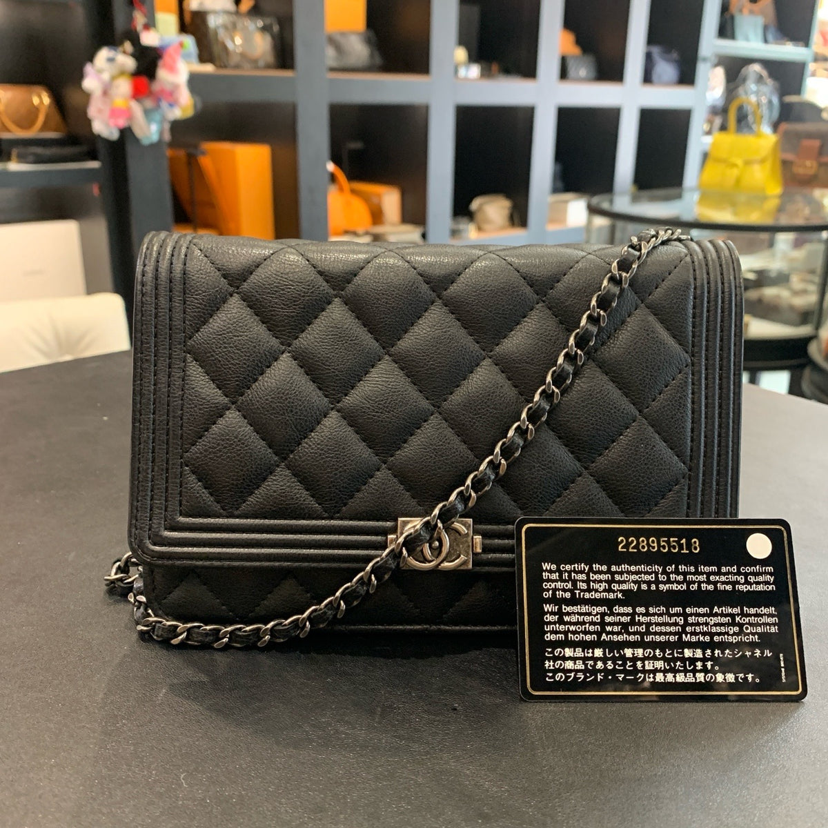 Chanel - Boy Chanel Wallet on Chain - Leather - Black - (small)