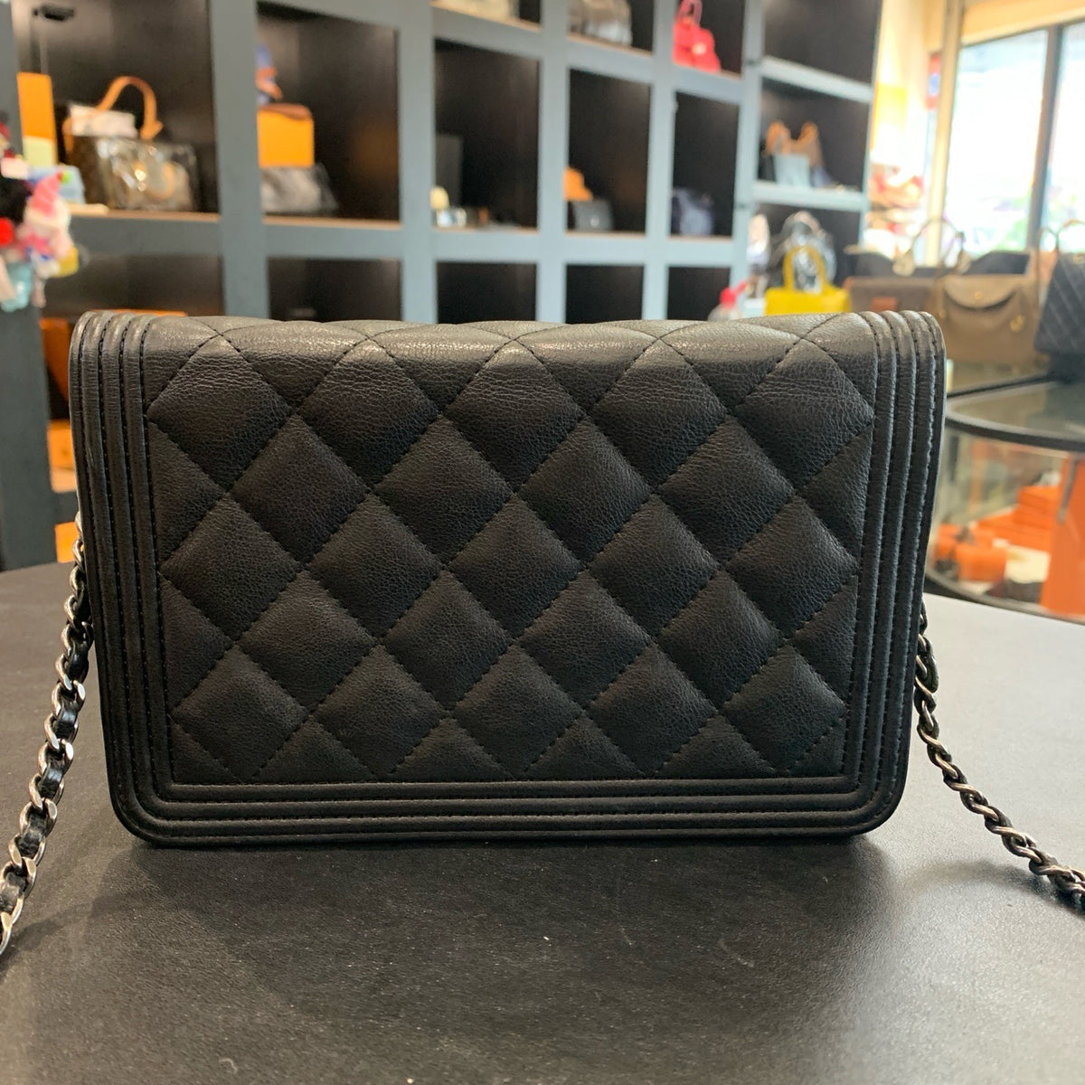Chanel - Boy Chanel Wallet on Chain - Leather - Black - (small)