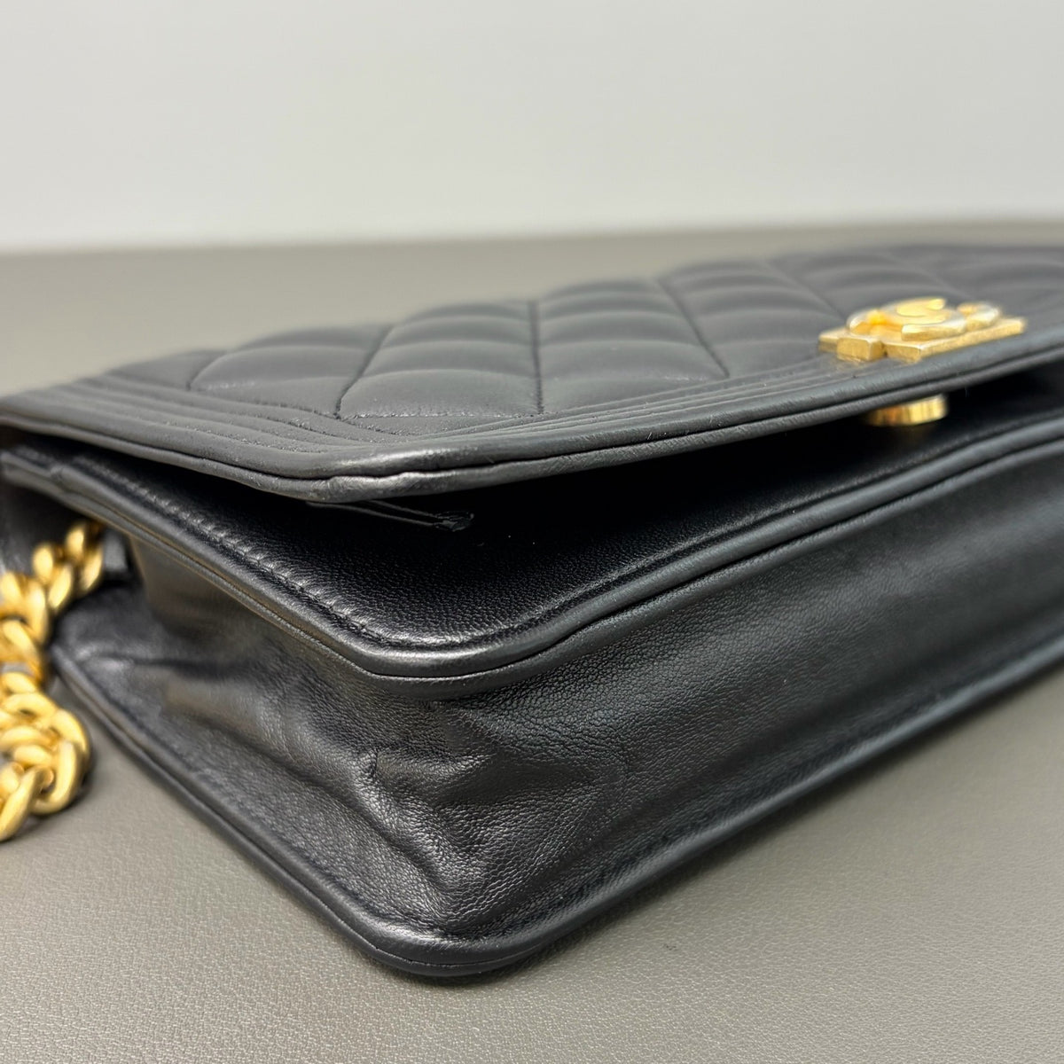Chanel - Boy Chanel Wallet on Chain - Leather - Black - (Small)