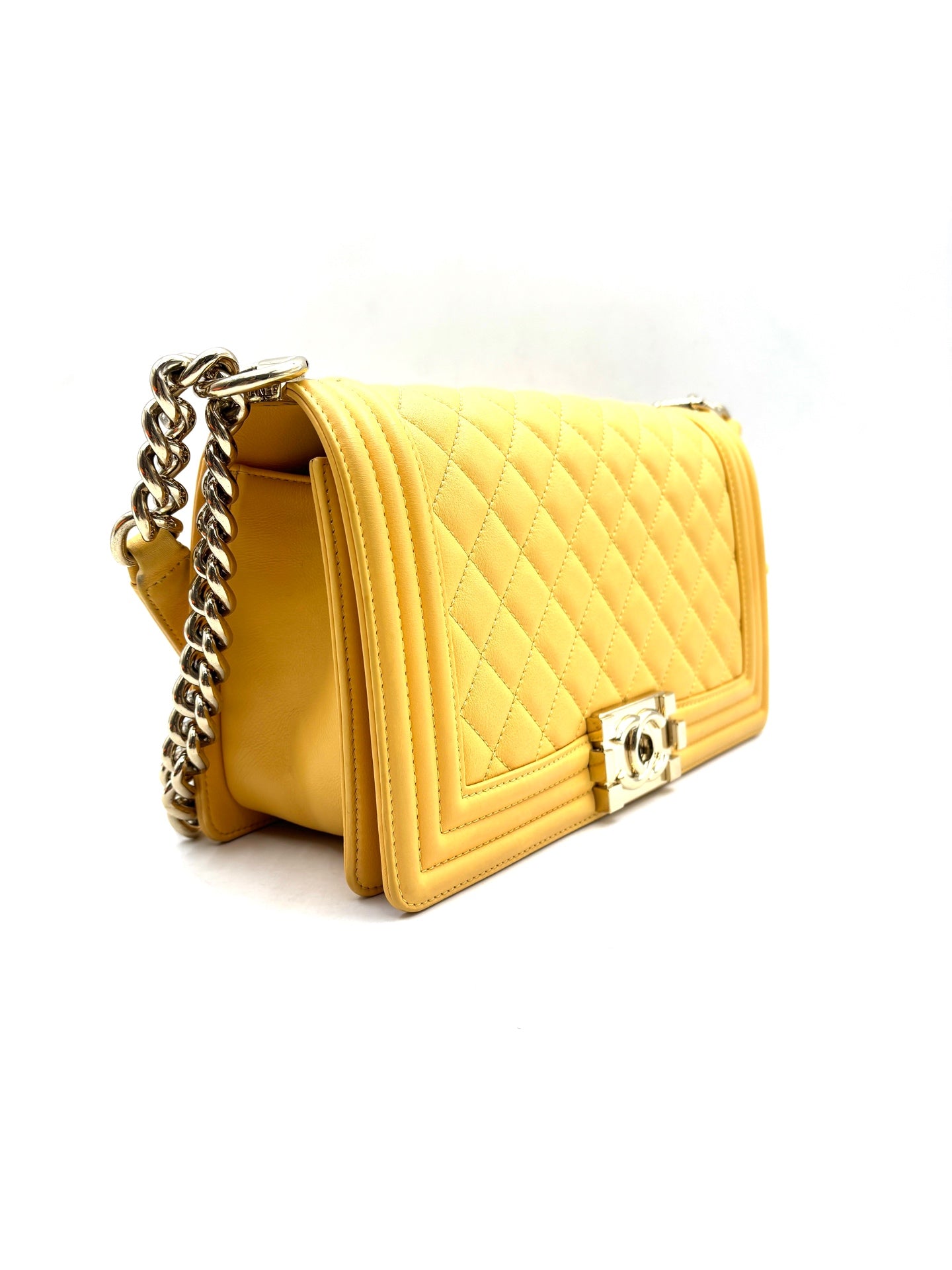 Chanel - Boy - Cowhide leather - Yellow - (Medium)