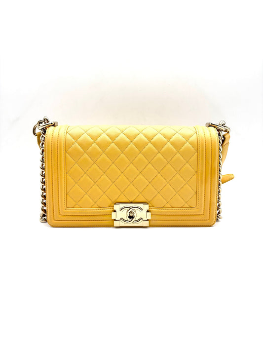 Chanel - Boy - Cowhide leather - Yellow - (Medium)