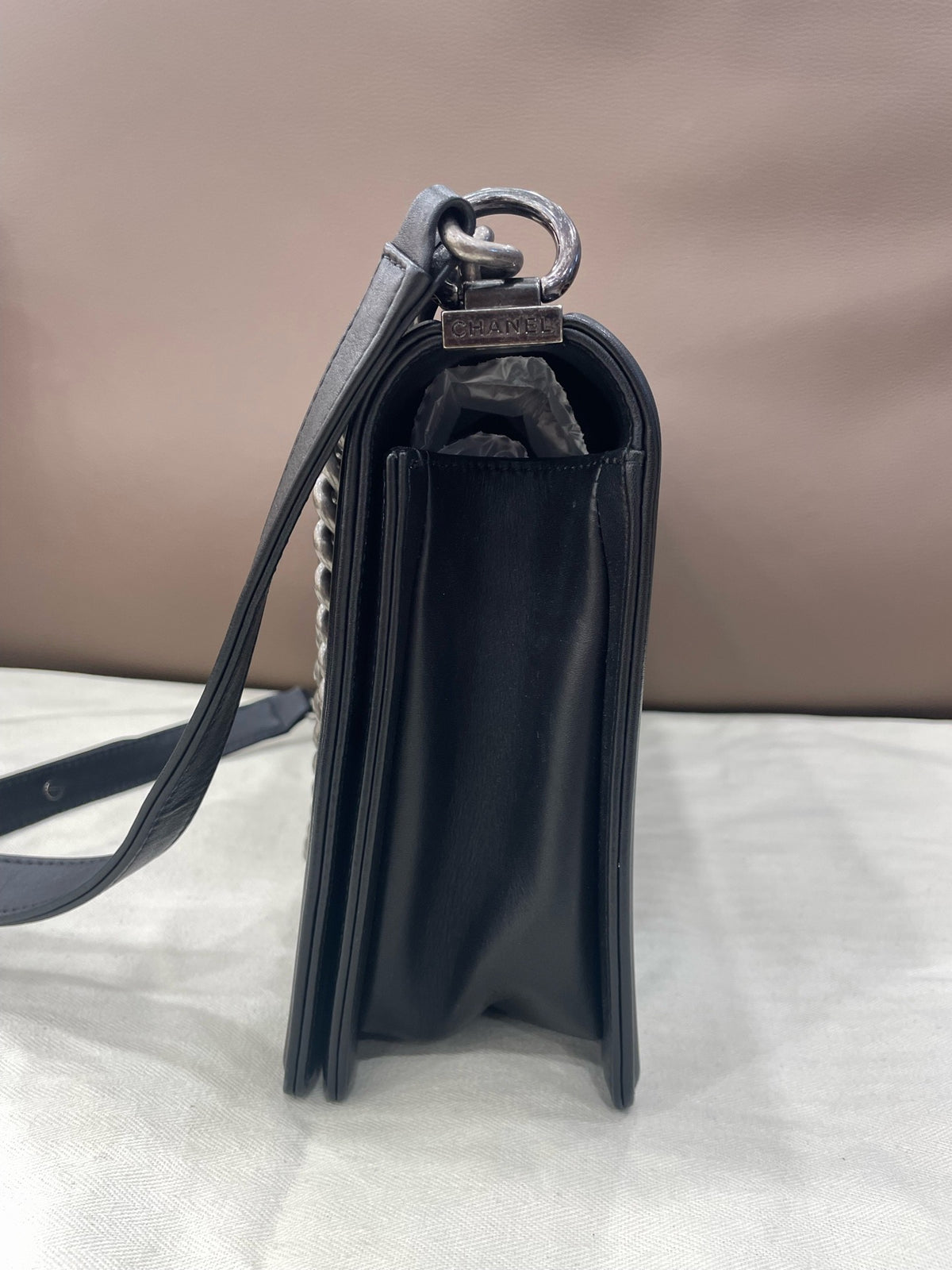 Chanel - Boy Large - Leather - Black - (large)