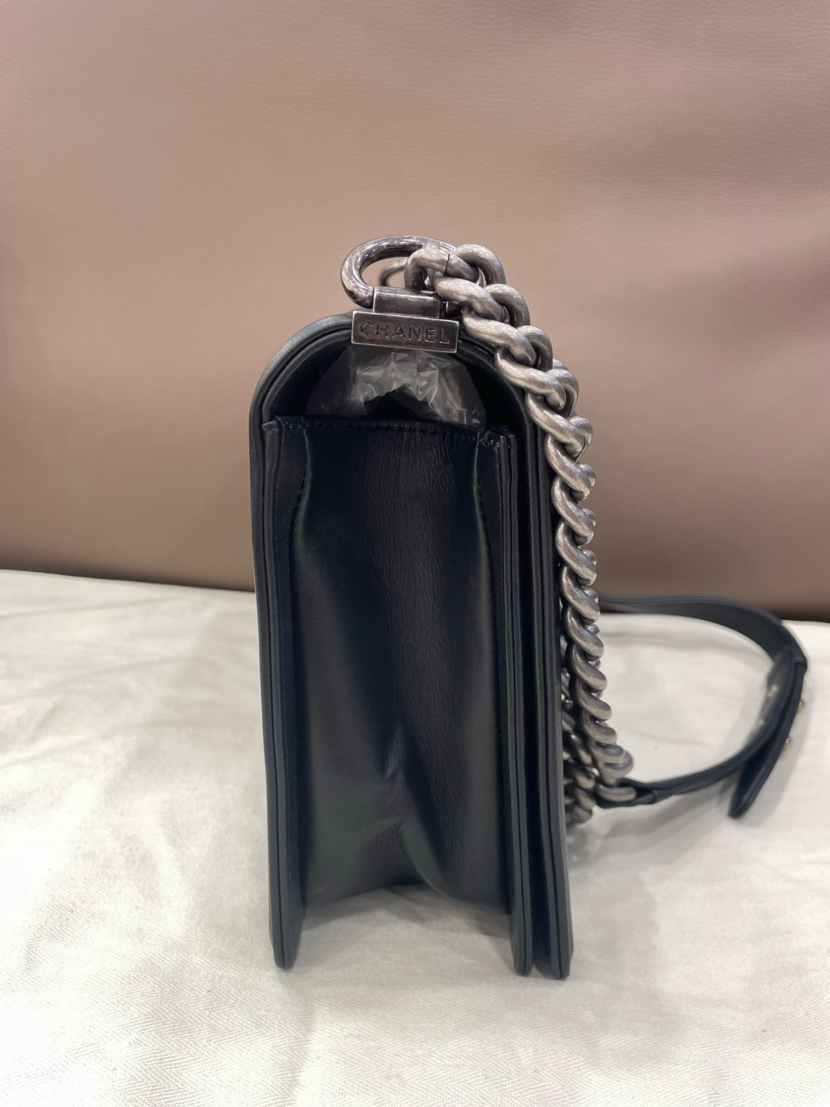 Chanel - Boy Large - Leather - Black - (large)