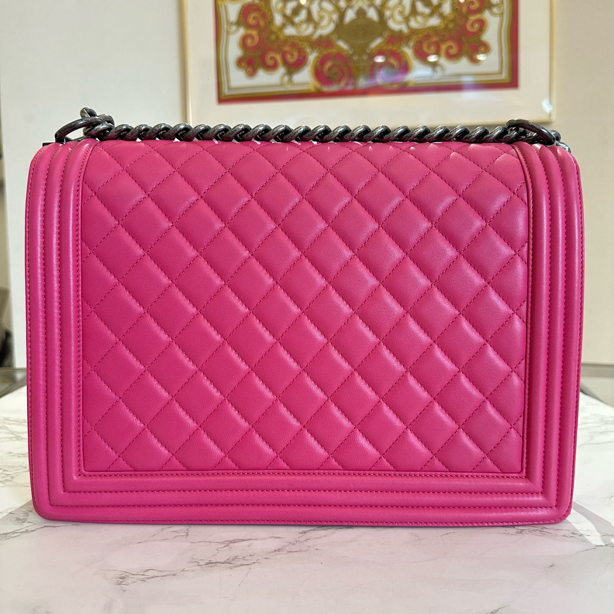 Chanel - Boy Large - Leather - Pink - (large)