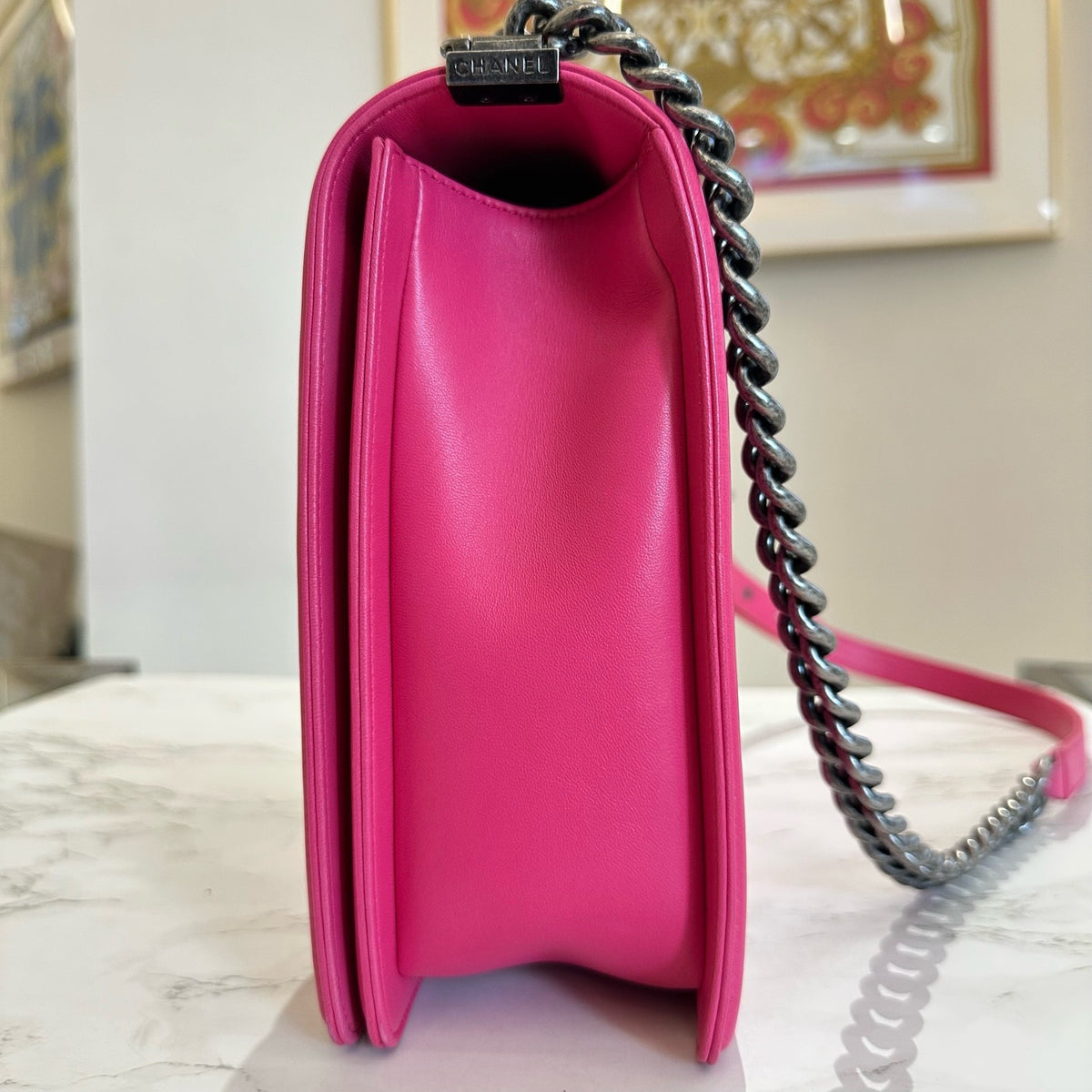 Chanel - Boy Large - Leather - Pink - (large)