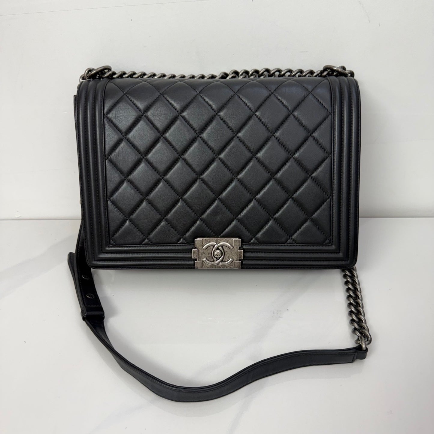 Chanel - Boy - Leather - Black - (large)