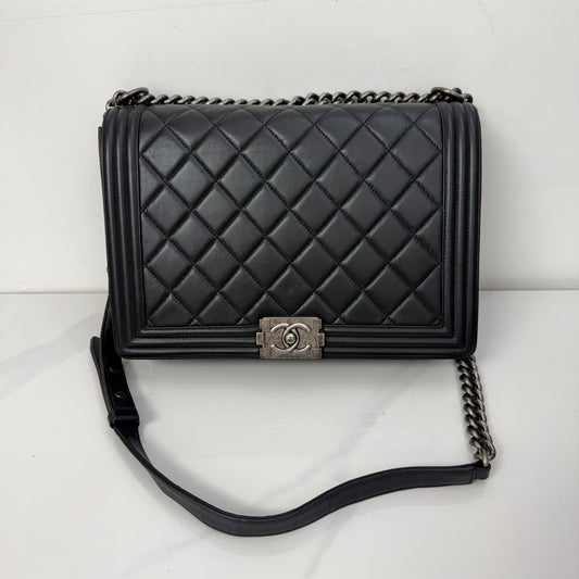Chanel - Boy - Leather - Black - (large)